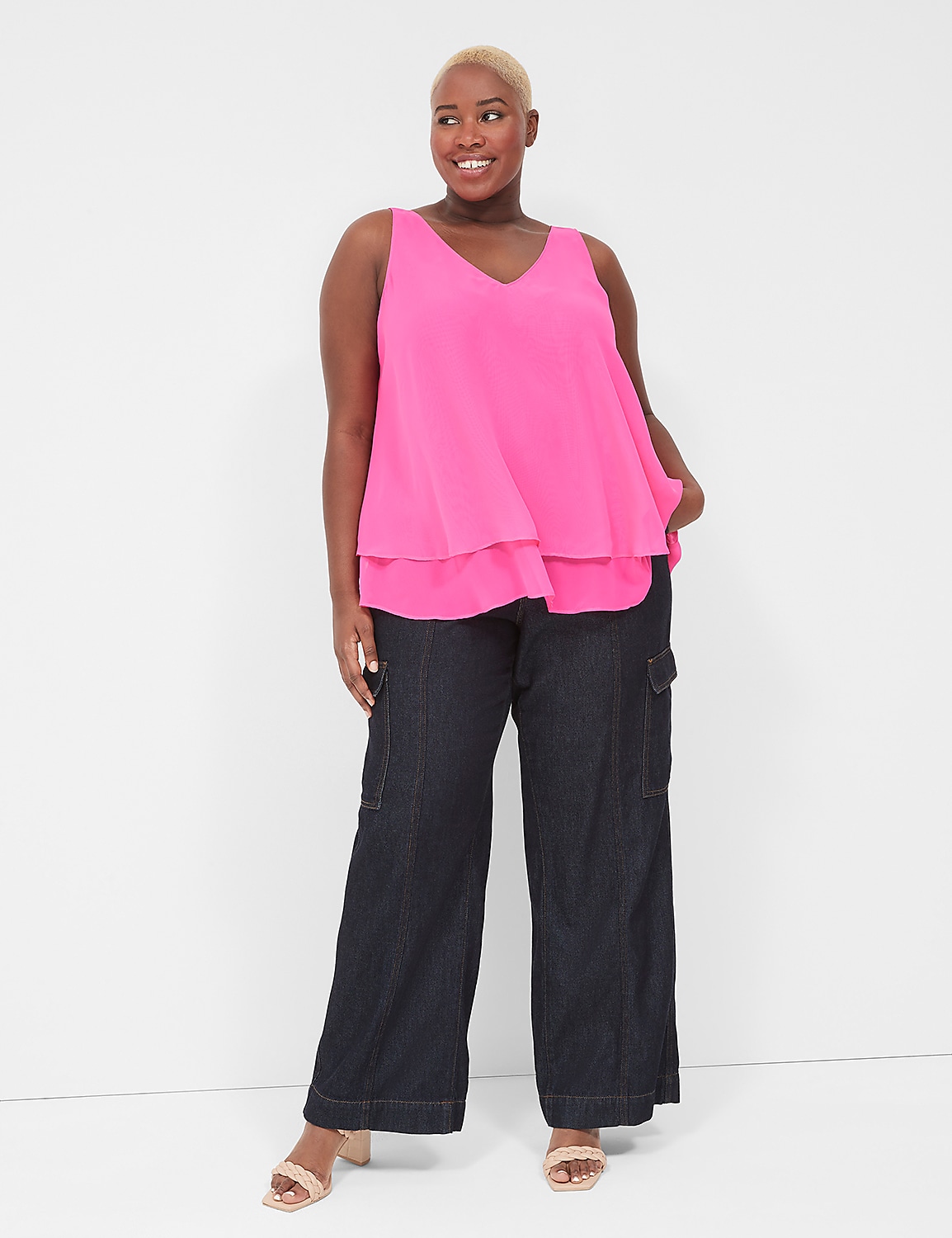 Swing Double-Layer Chiffon Tank Product Image 3