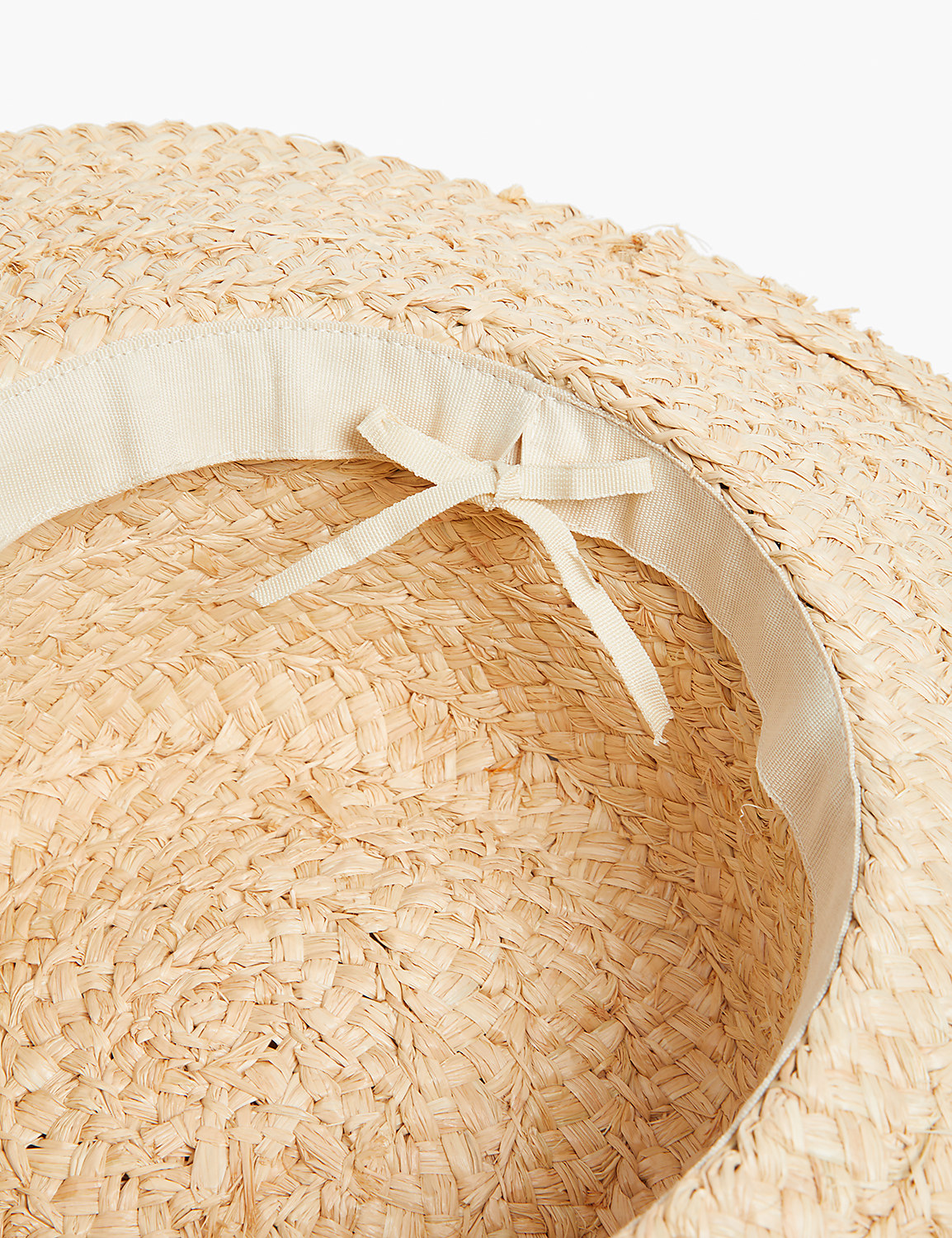 Straw Fedora Hat With Adjustable Interior Tie Product Image 2
