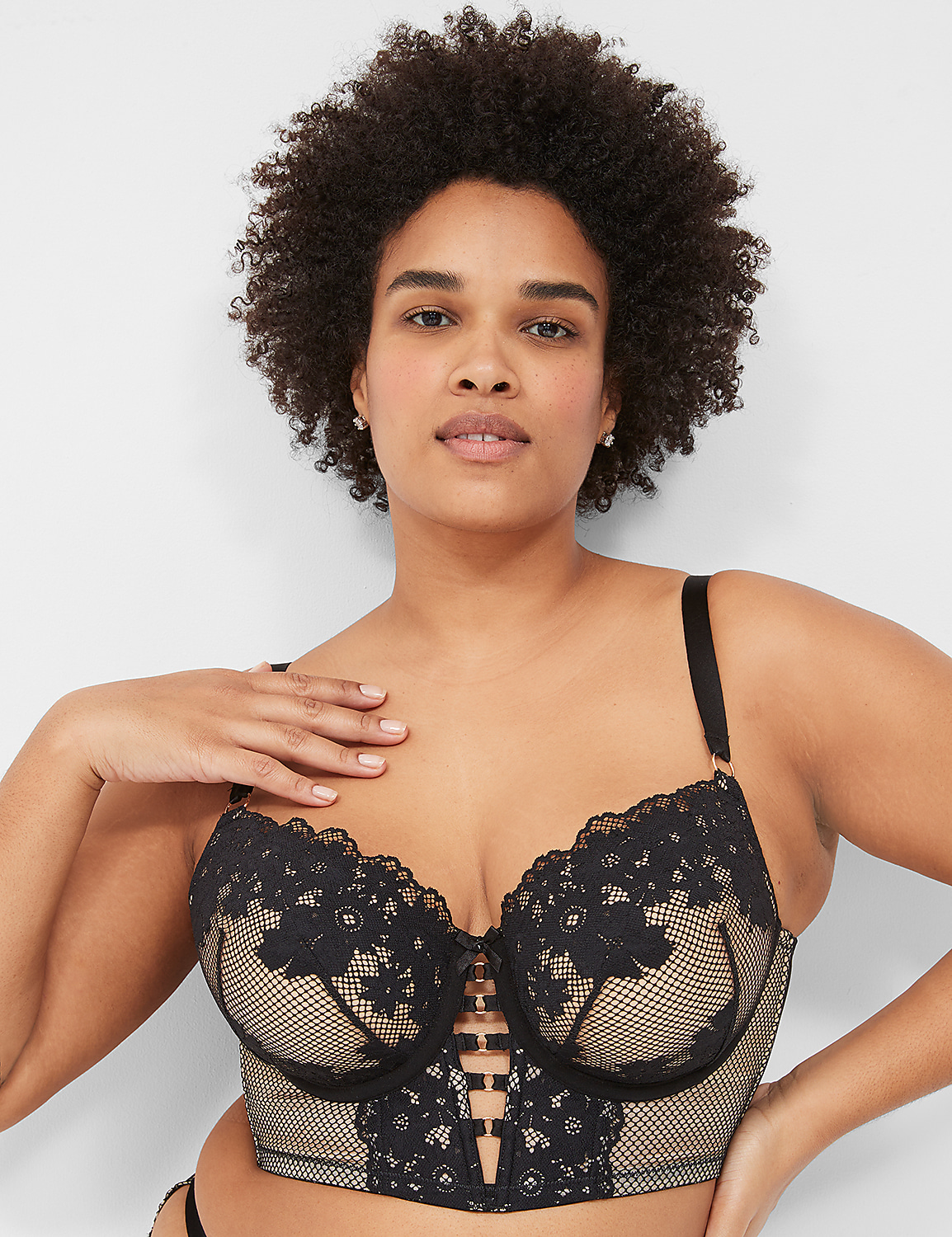 Fishnet Longline Boost Balconette Bra Product Image 4