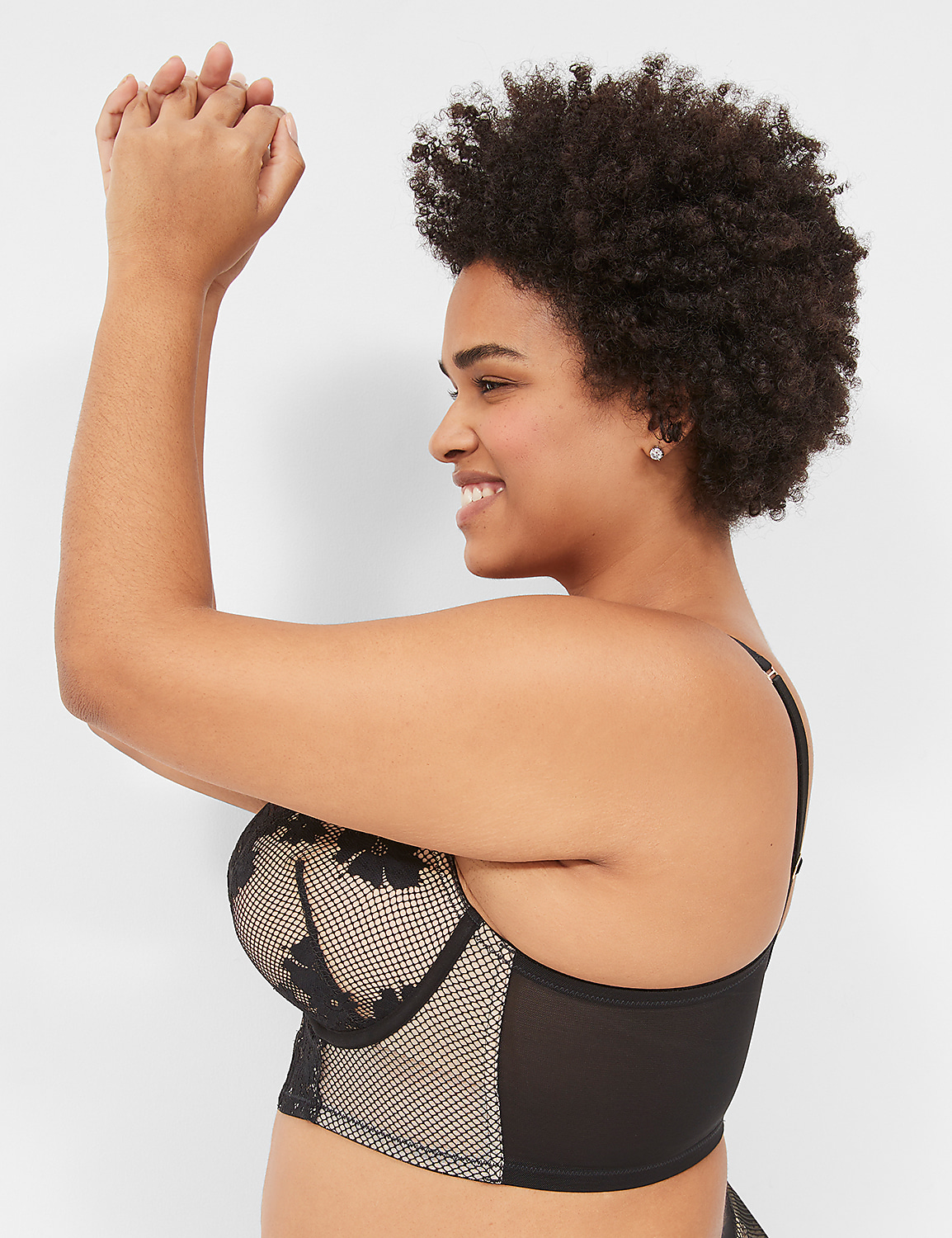 Fishnet Longline Boost Balconette Bra Product Image 3