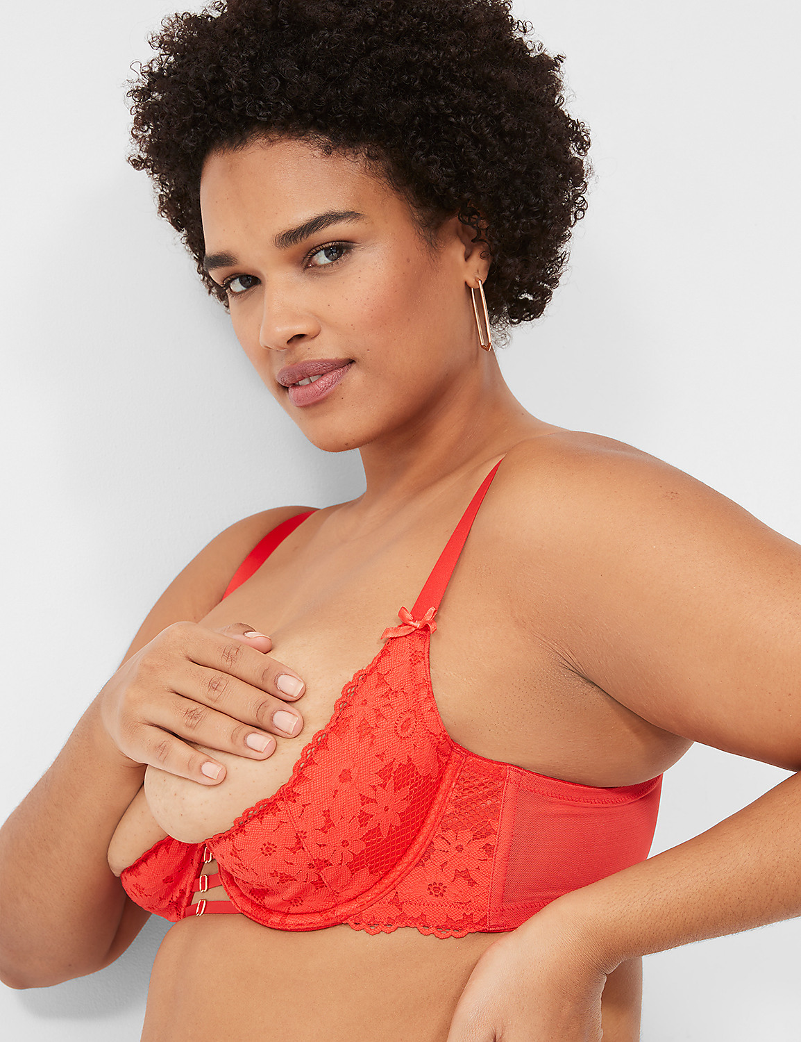 Lace Quarter Cup Bra Product Image 4