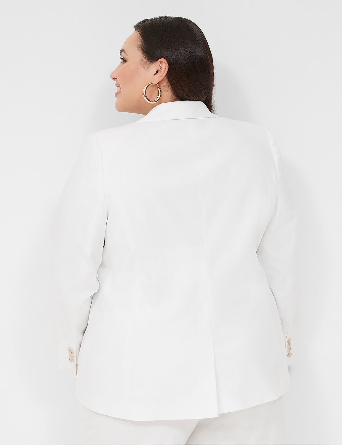 Linen One-Button Blazer Product Image 2