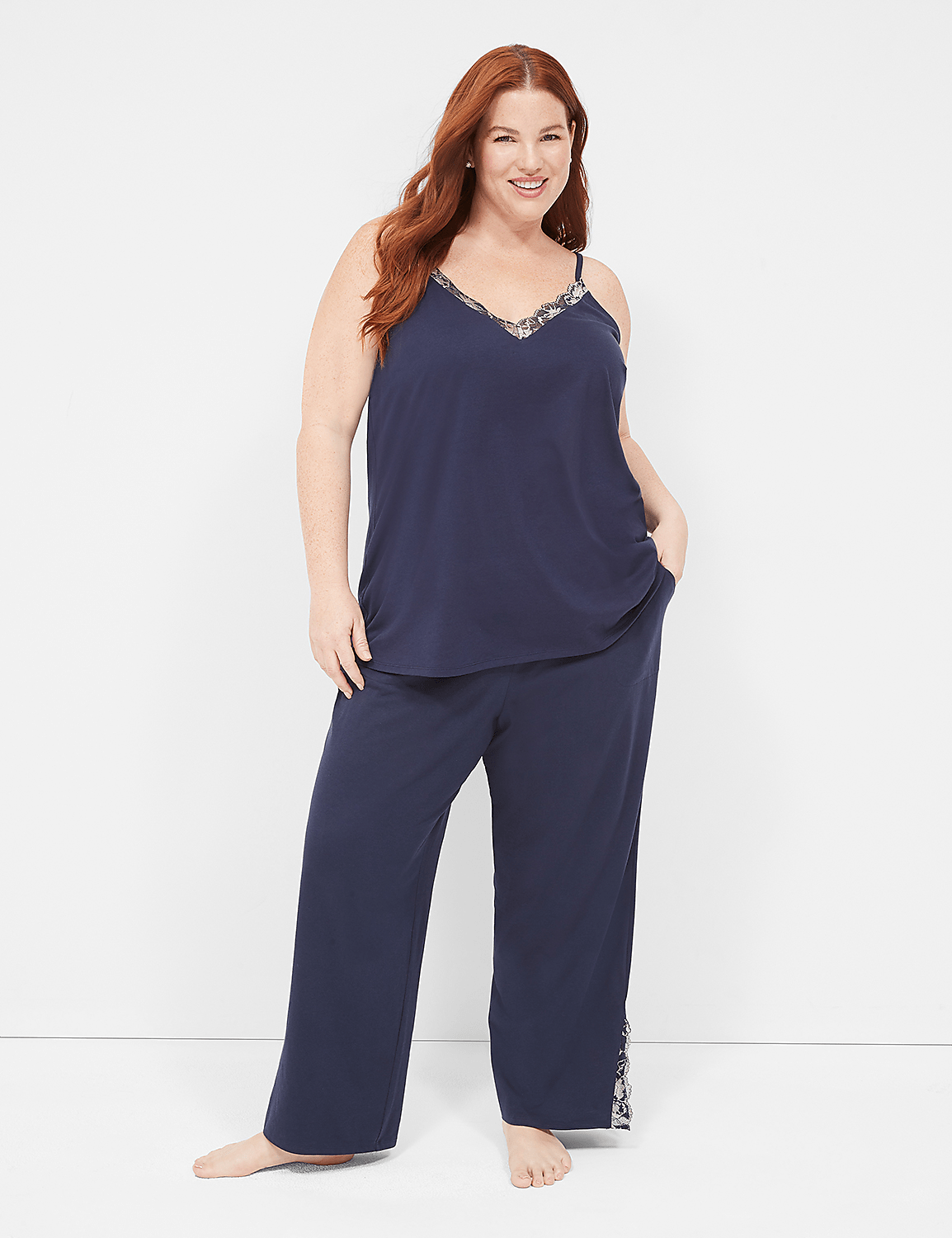 Comfy Cotton Lace-Trim Cami | LaneBryant
