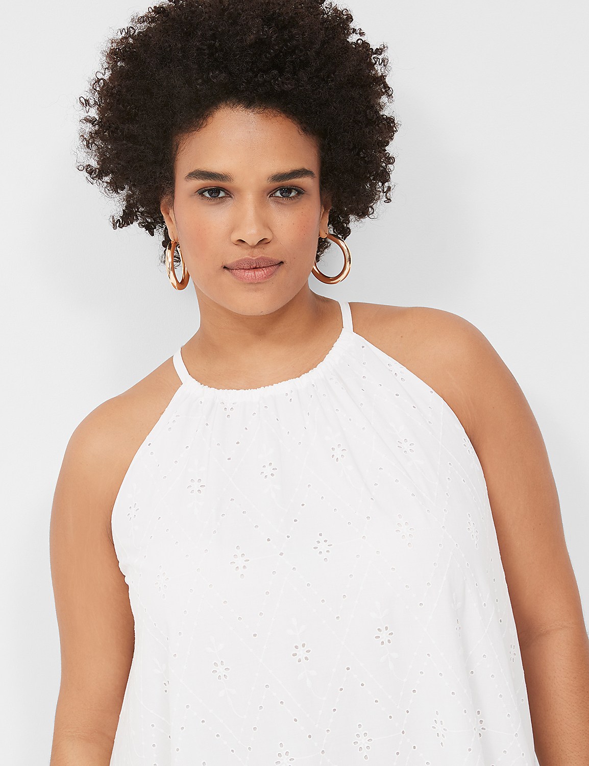 Halter Tie-Neck Tiered Eyelet Maxi Dress Product Image 3