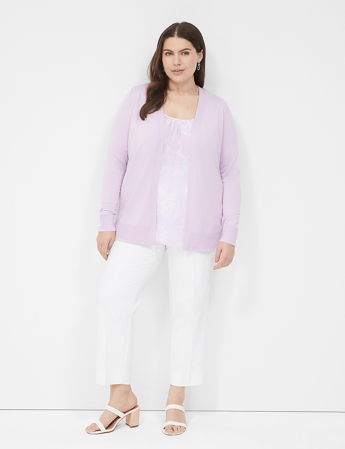 Long-Sleeve Open-Front Cardigan Product Image 3