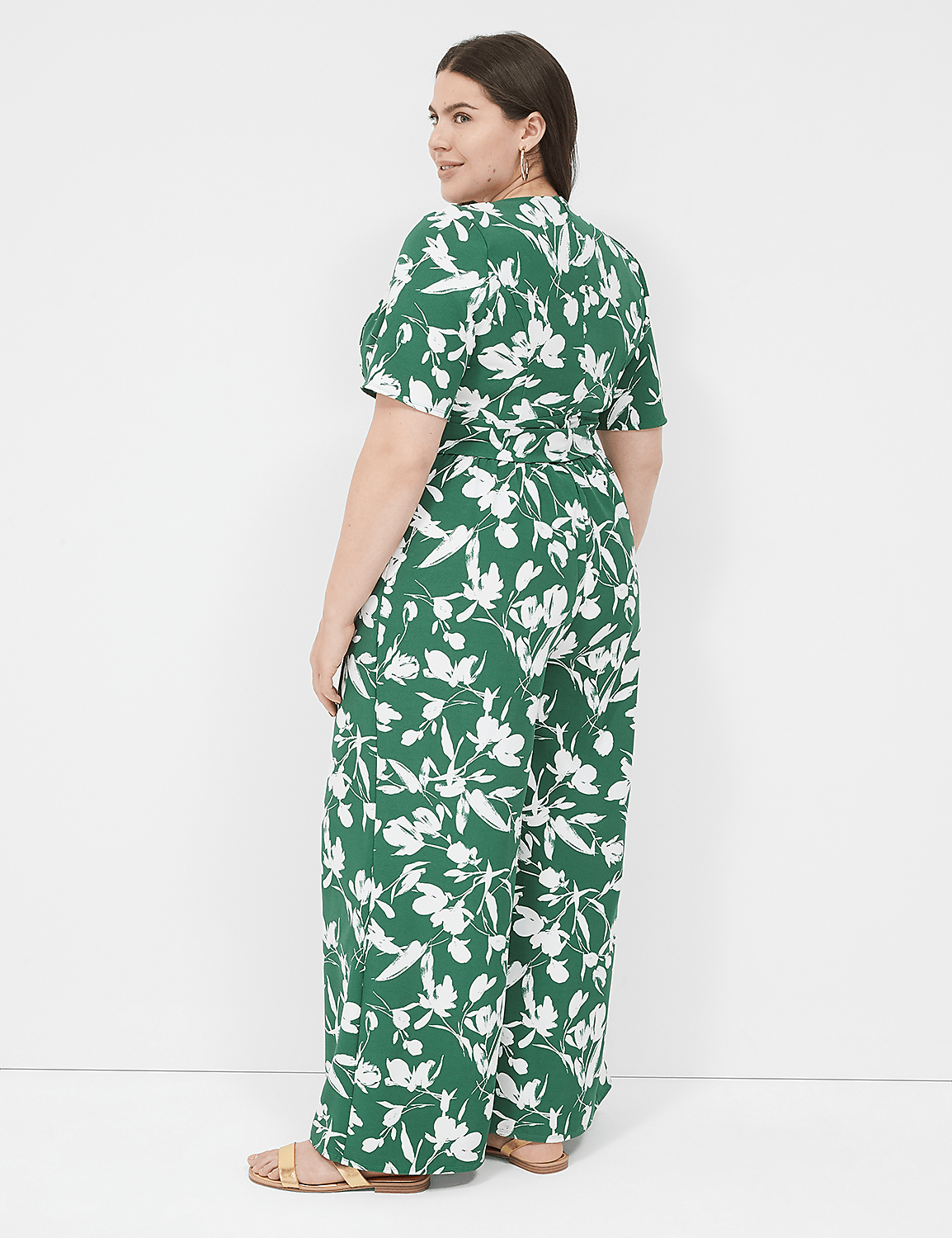 Lena Short-Sleeve Surplice Jumpsuit Product Image 2