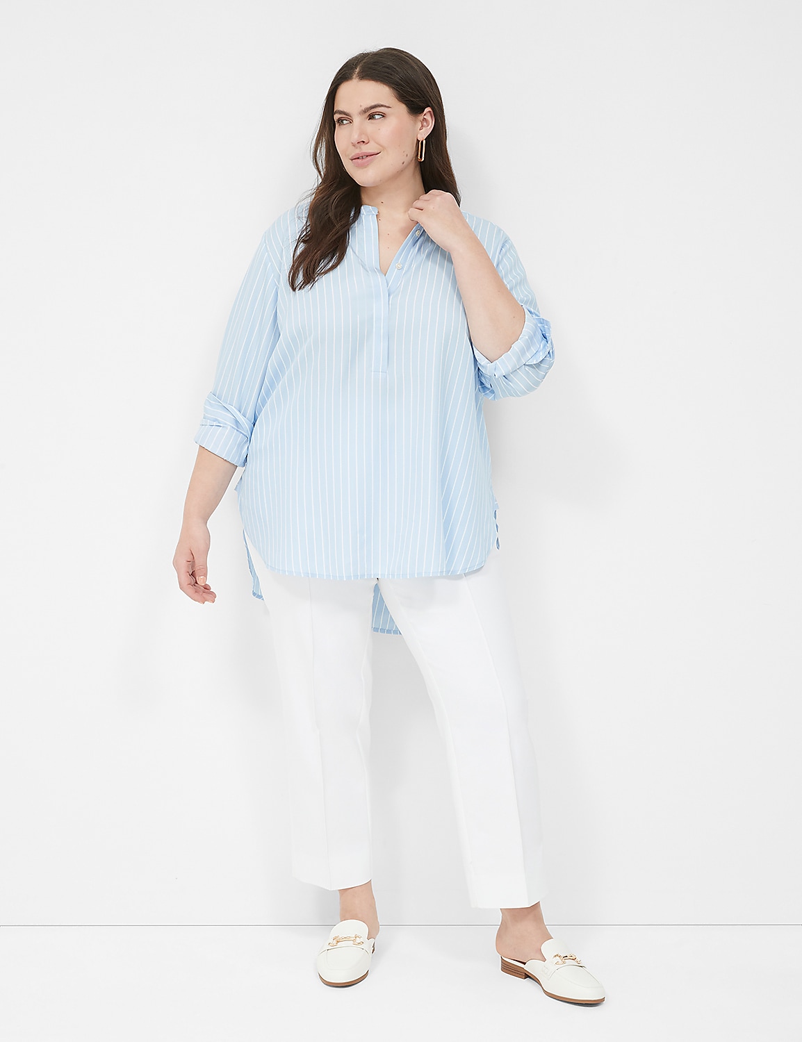 Relaxed Collar Button-Down Shirt Product Image 4