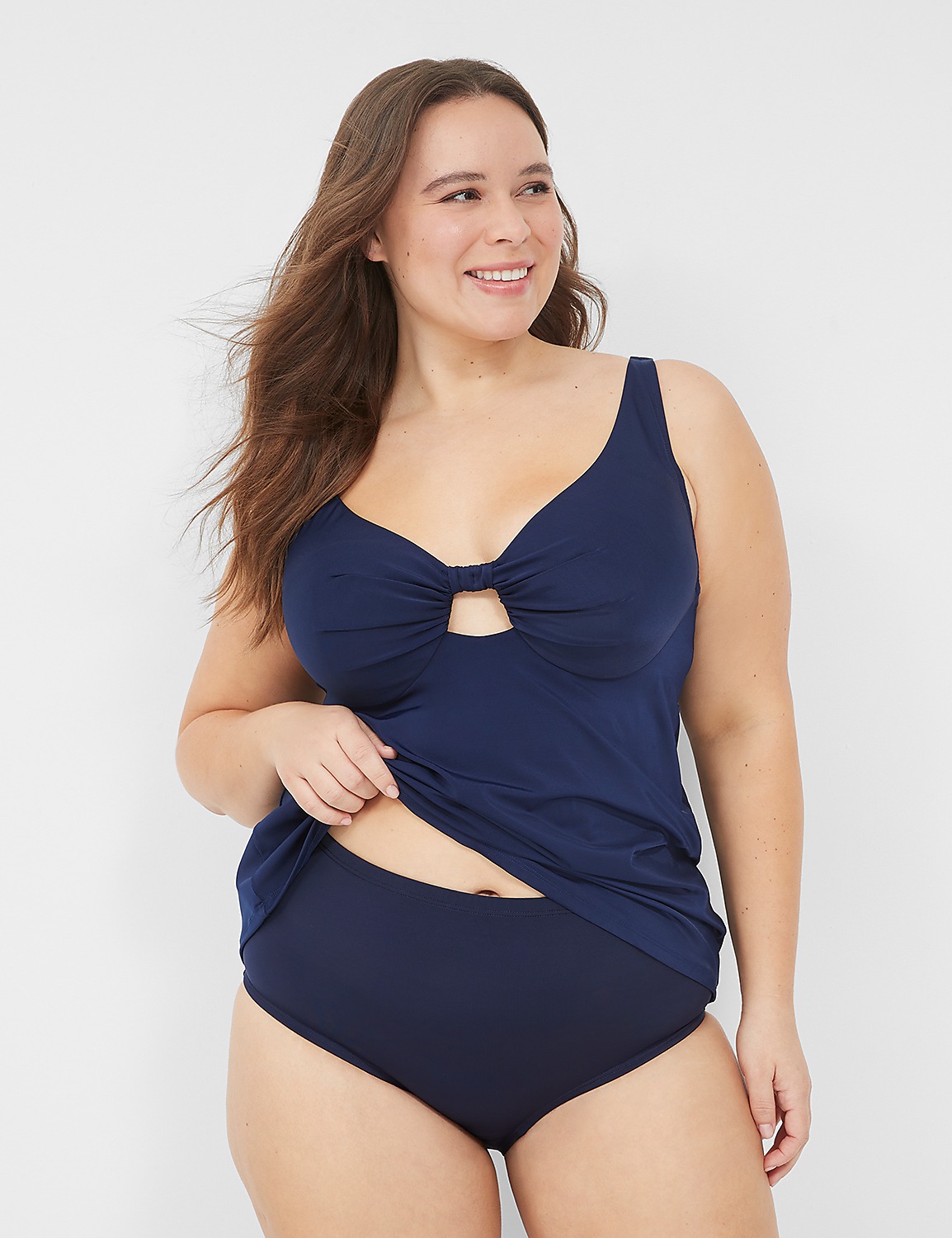Underwire Knot-Front Tankini Top Product Image 6