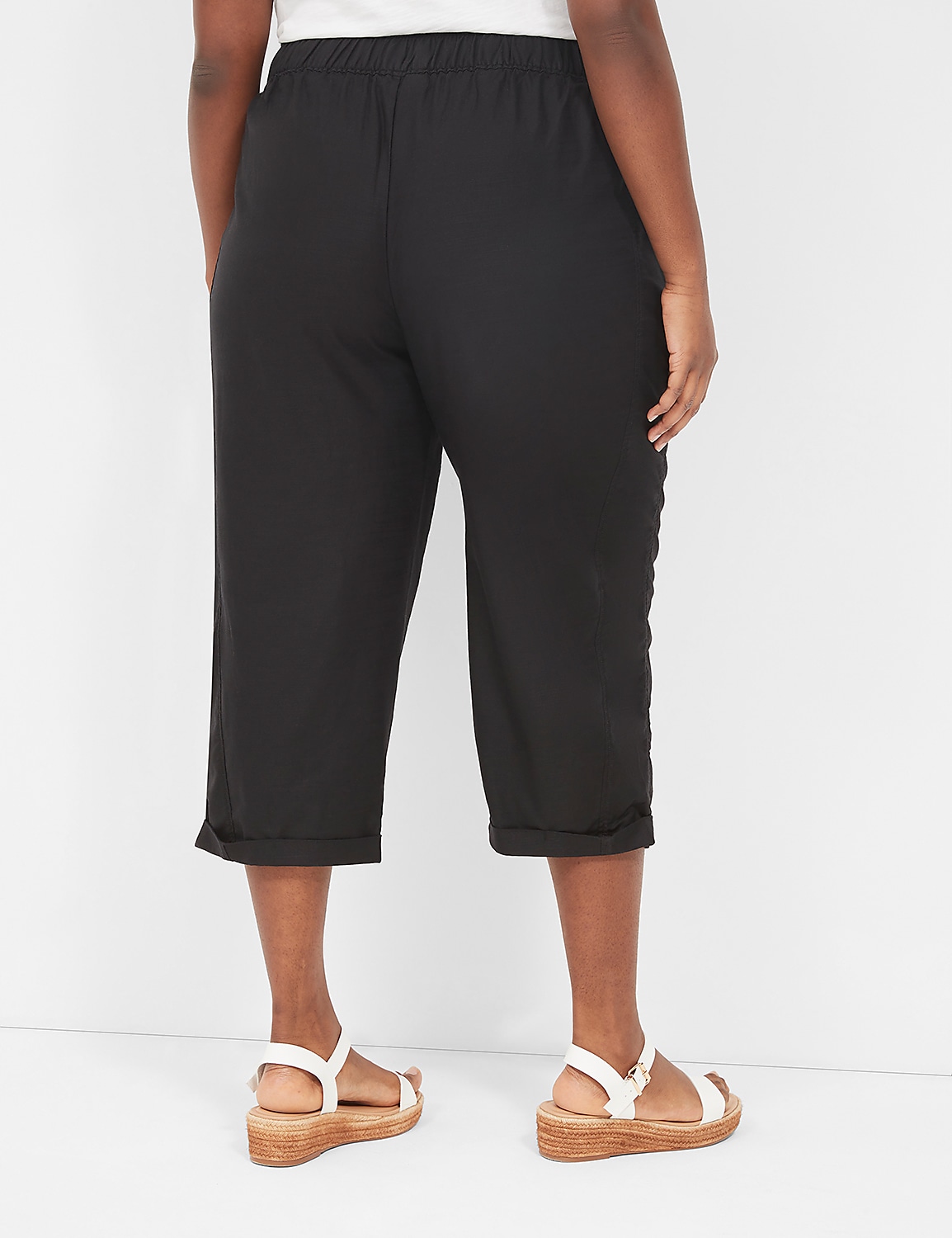 Slub Pull-On Crop Pant Product Image 2