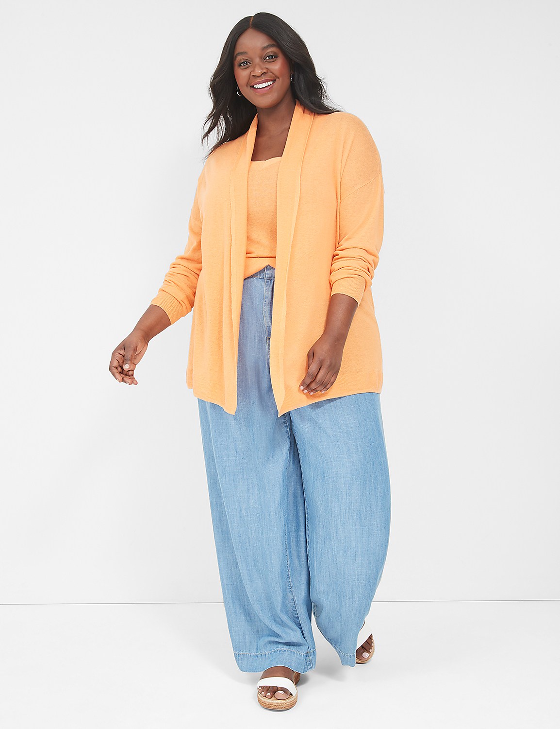 Open-Front Shawl Collar Cardigan Product Image 3