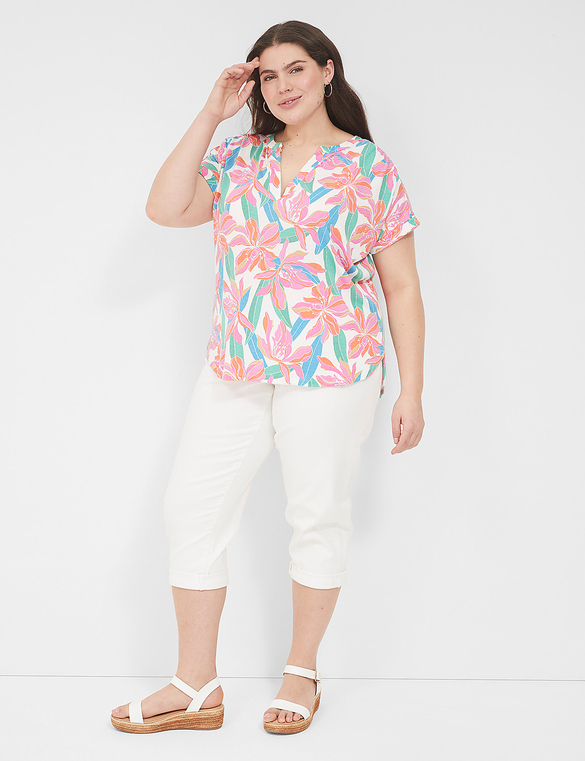 Relaxed Gauze Notch-Neck Shirt Product Image 3
