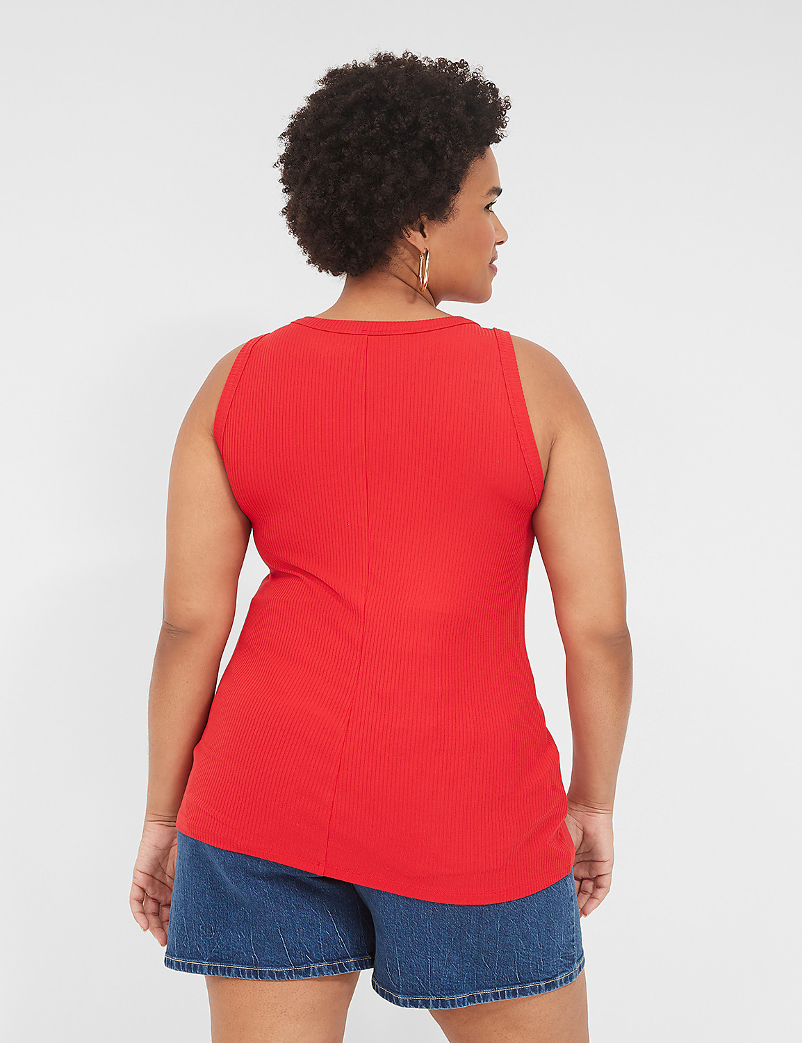 Sleeveless High Neck 3x2 Rib Tank S | LaneBryant