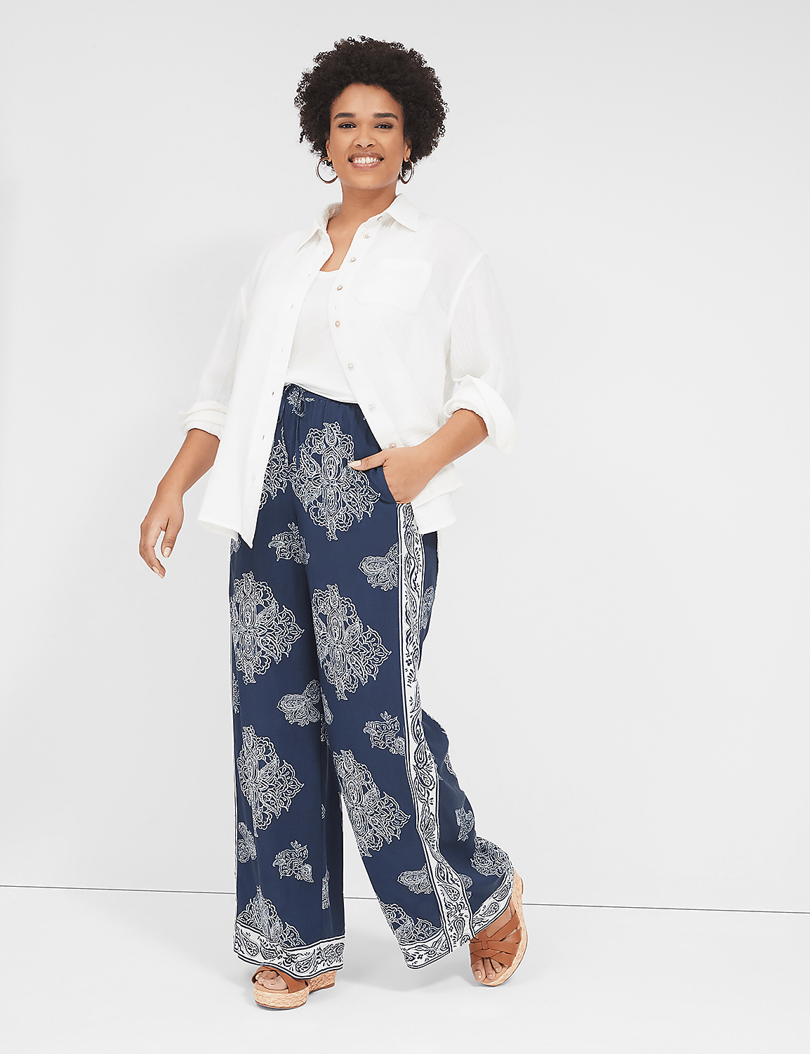 Gauze Button-Down Beach Top Product Image 3