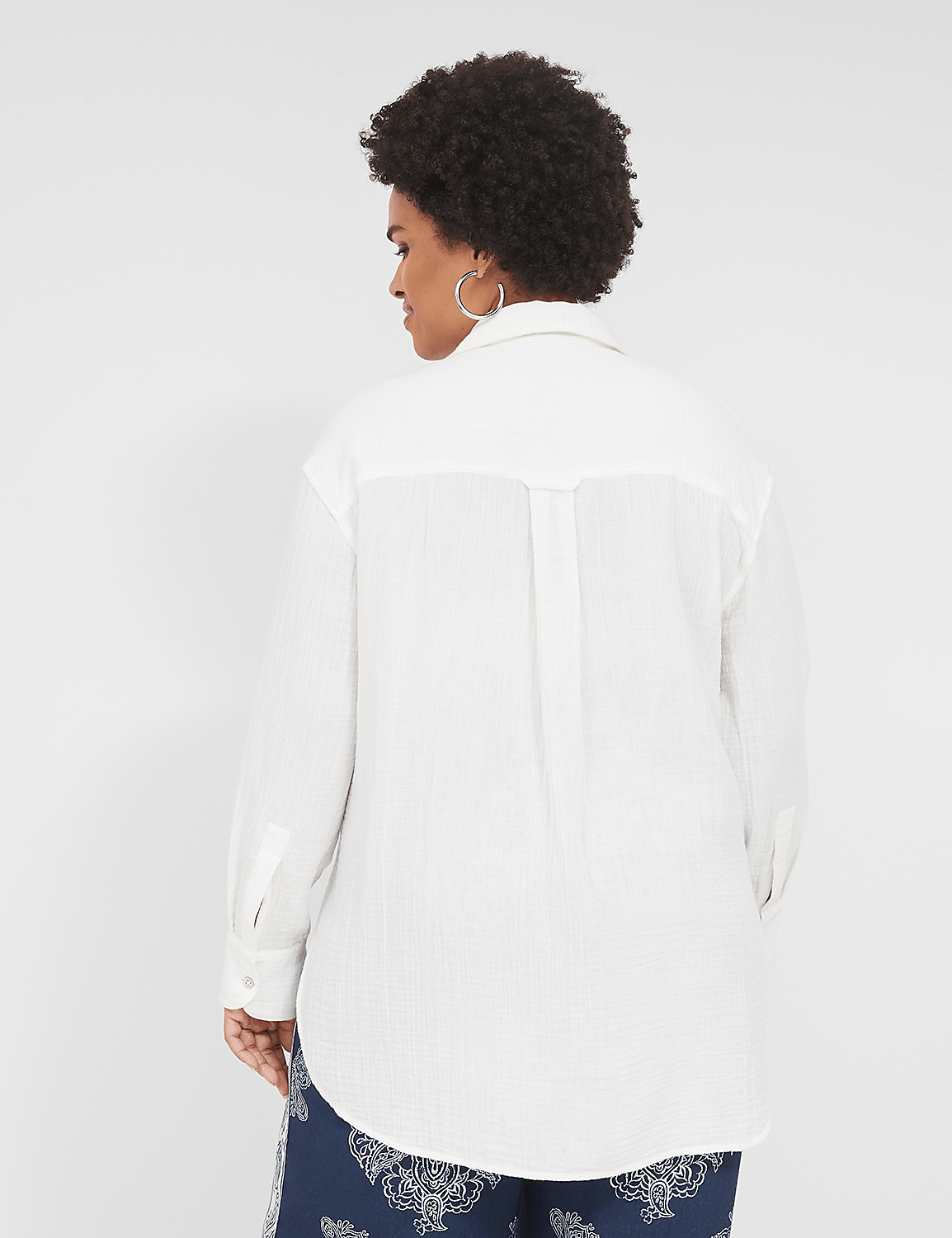 Gauze Button-Down Beach Top Product Image 2