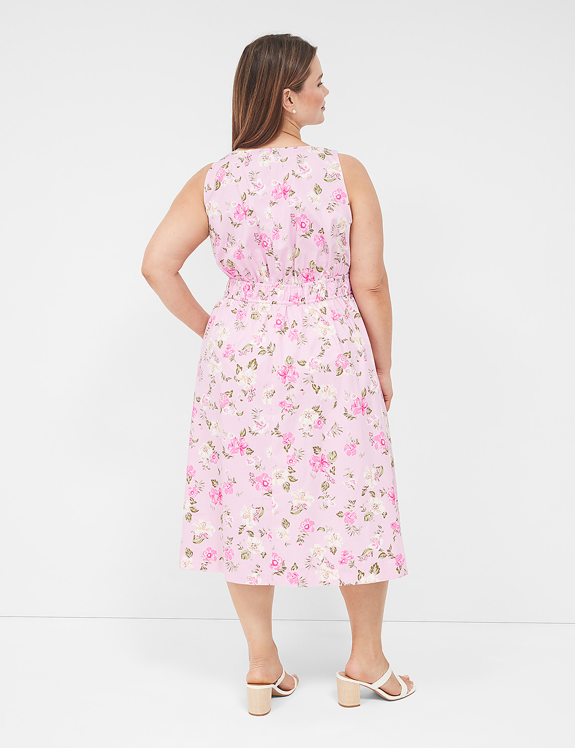 V-Neck Elastic-Waist Dress Product Image 2