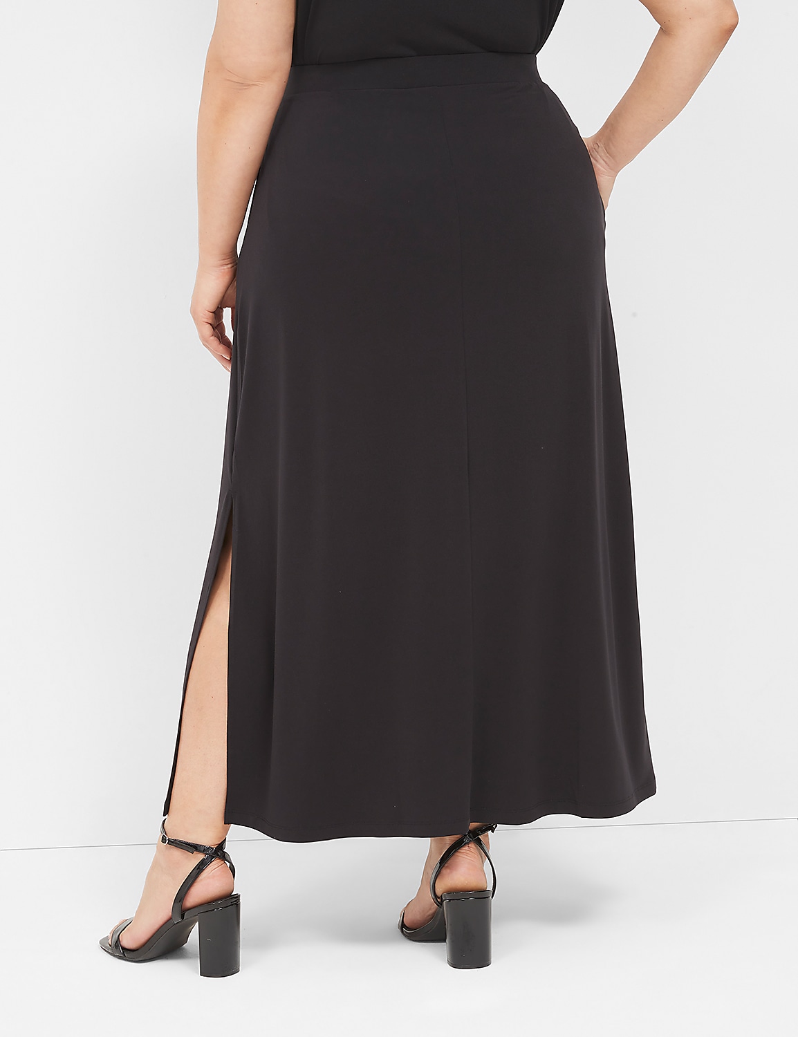 Matte Jersey Side-Slit Maxi Skirt Product Image 2