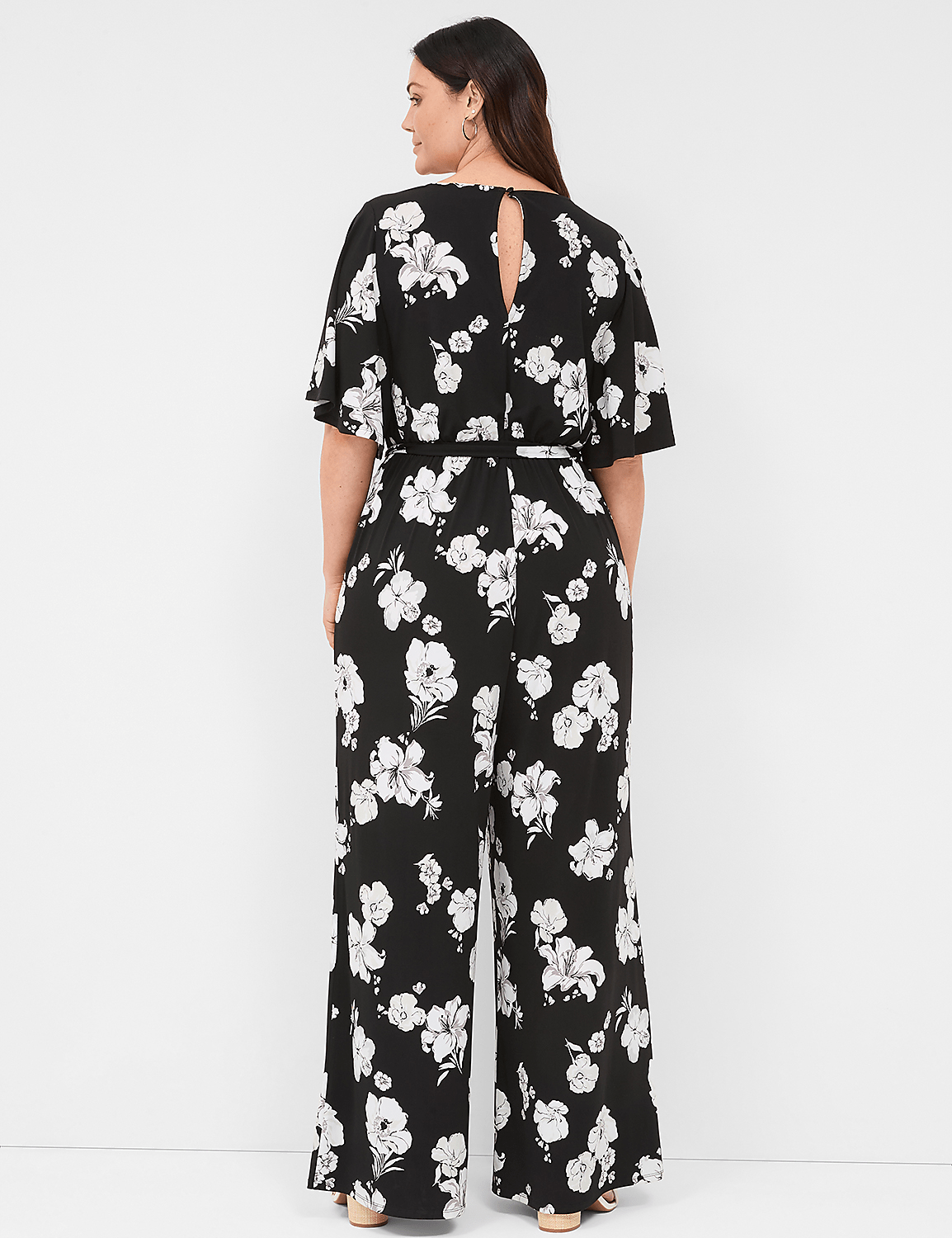 Flutter-Sleeve Wide Leg Jersey Jumpsuit Product Image 2