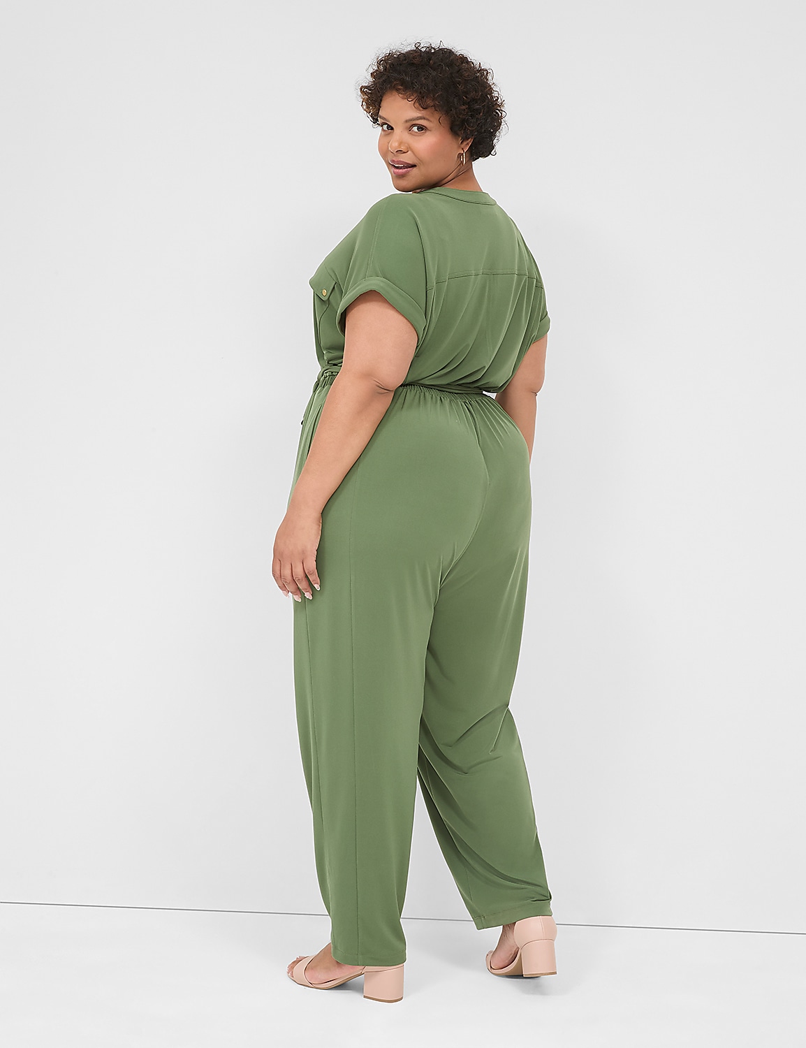 Short-Sleeve Utility Jersey Jumpsuit Product Image 2