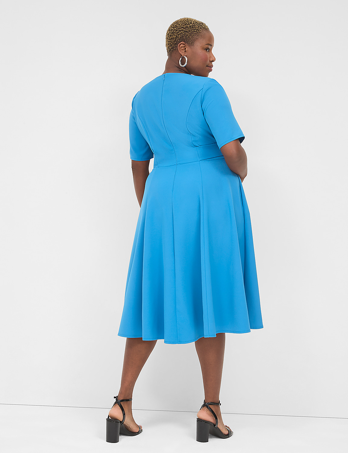 Lena Perfect Sleeve Level-Hem Midi Dress Product Image 2