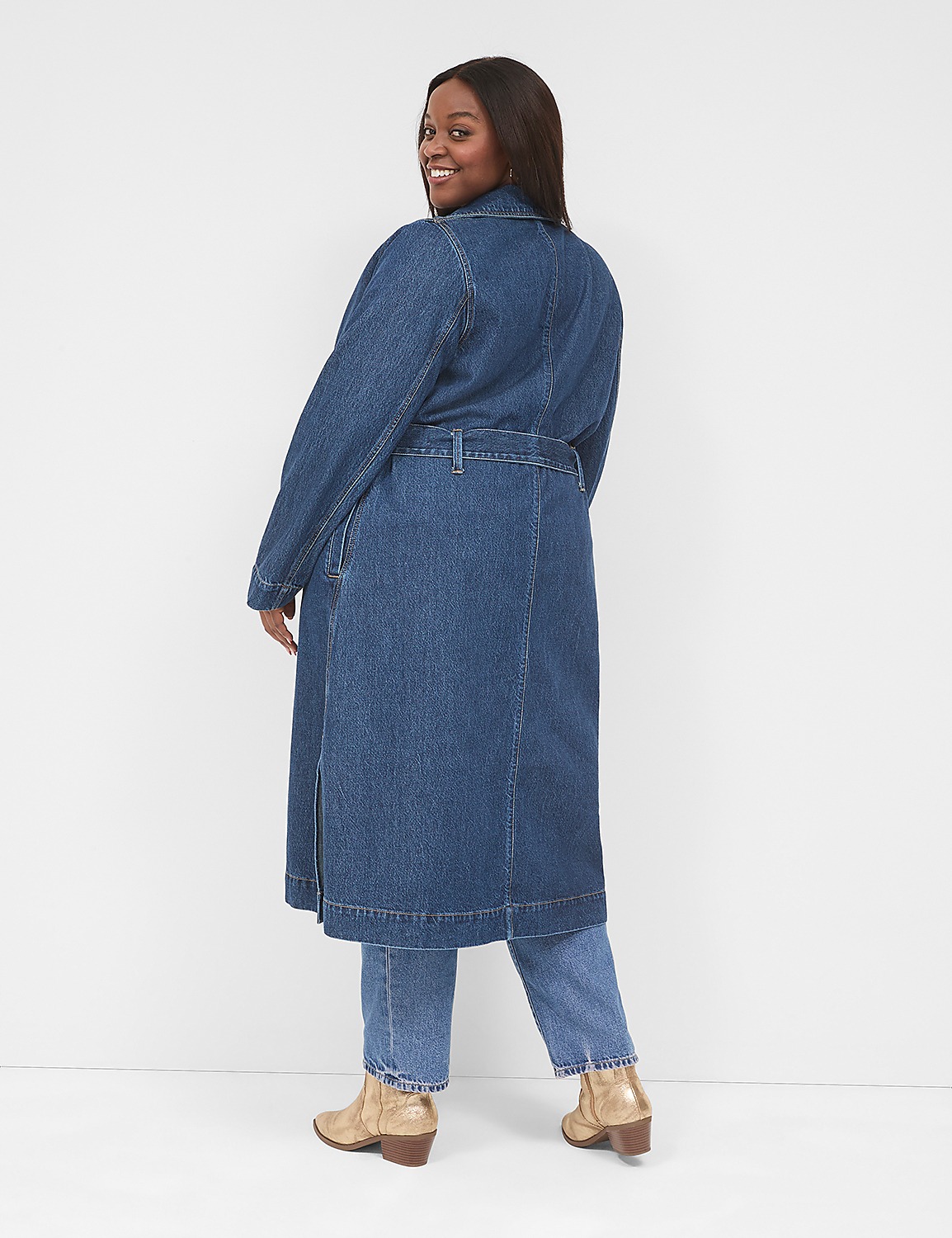 Denim Belted Trench Product Image 2