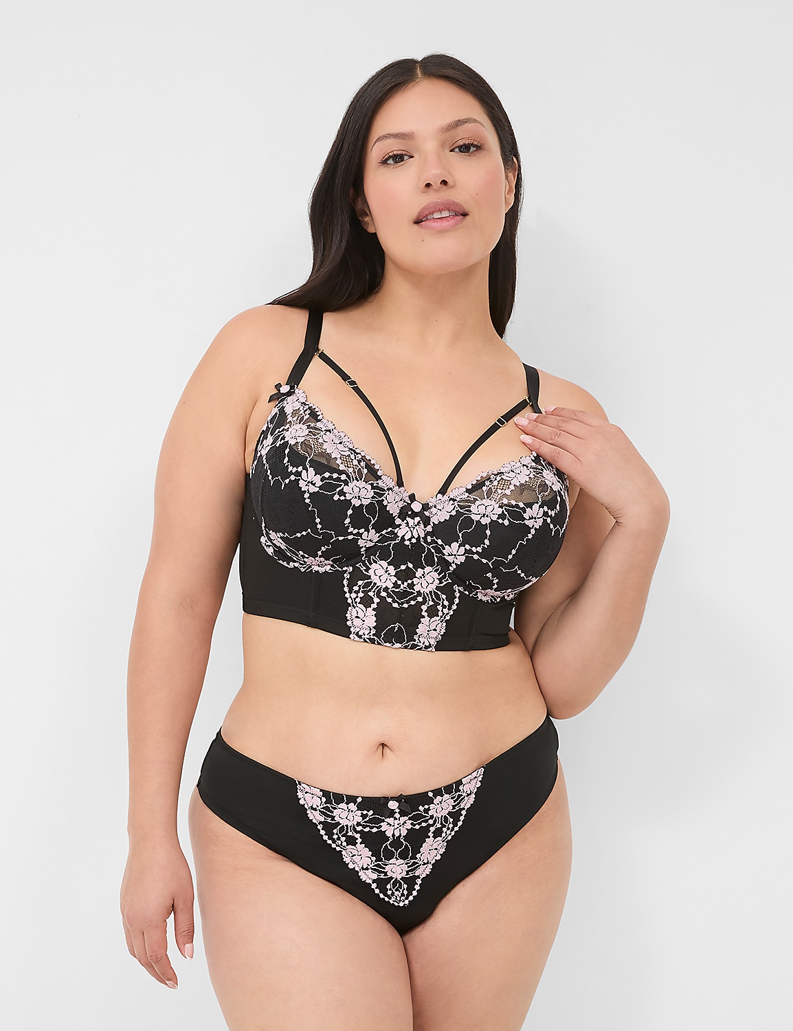 Cross-Dye Lace Thong Product Image 3