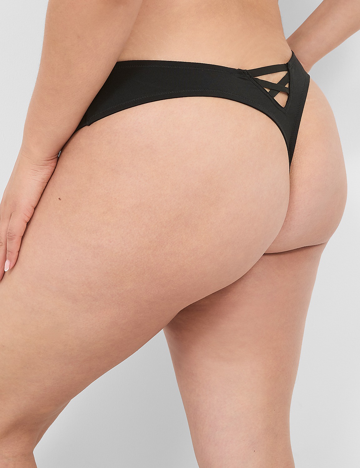 Cross-Dye Lace Thong Product Image 2