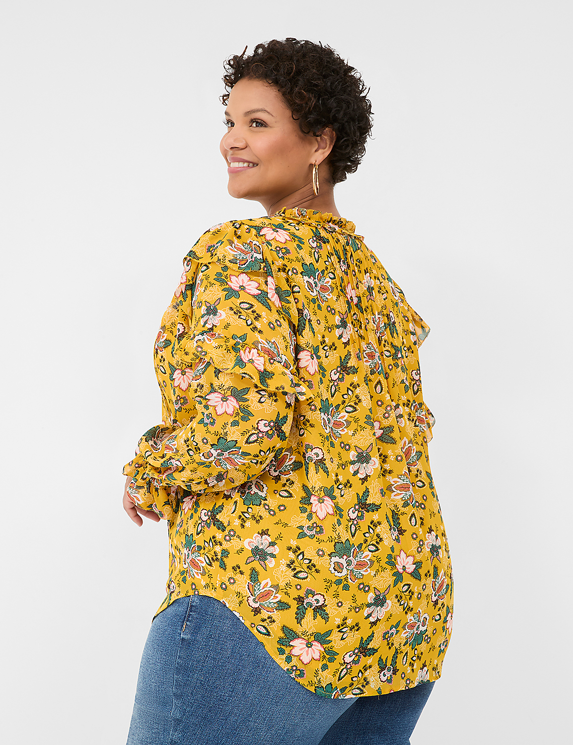 Split-Neck Popover Blouse Product Image 2
