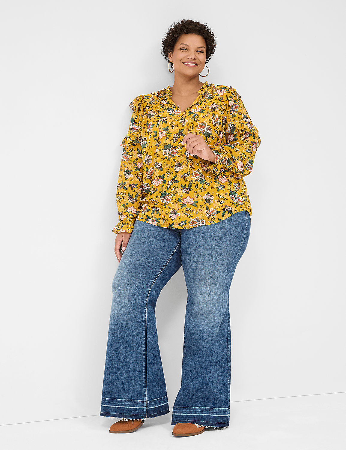 Split-Neck Popover Blouse Product Image 3