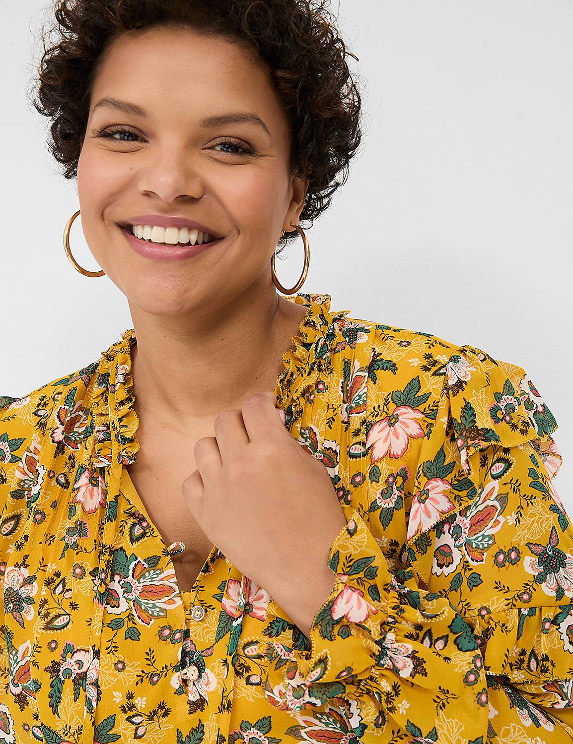 Split-Neck Popover Blouse Product Image 4