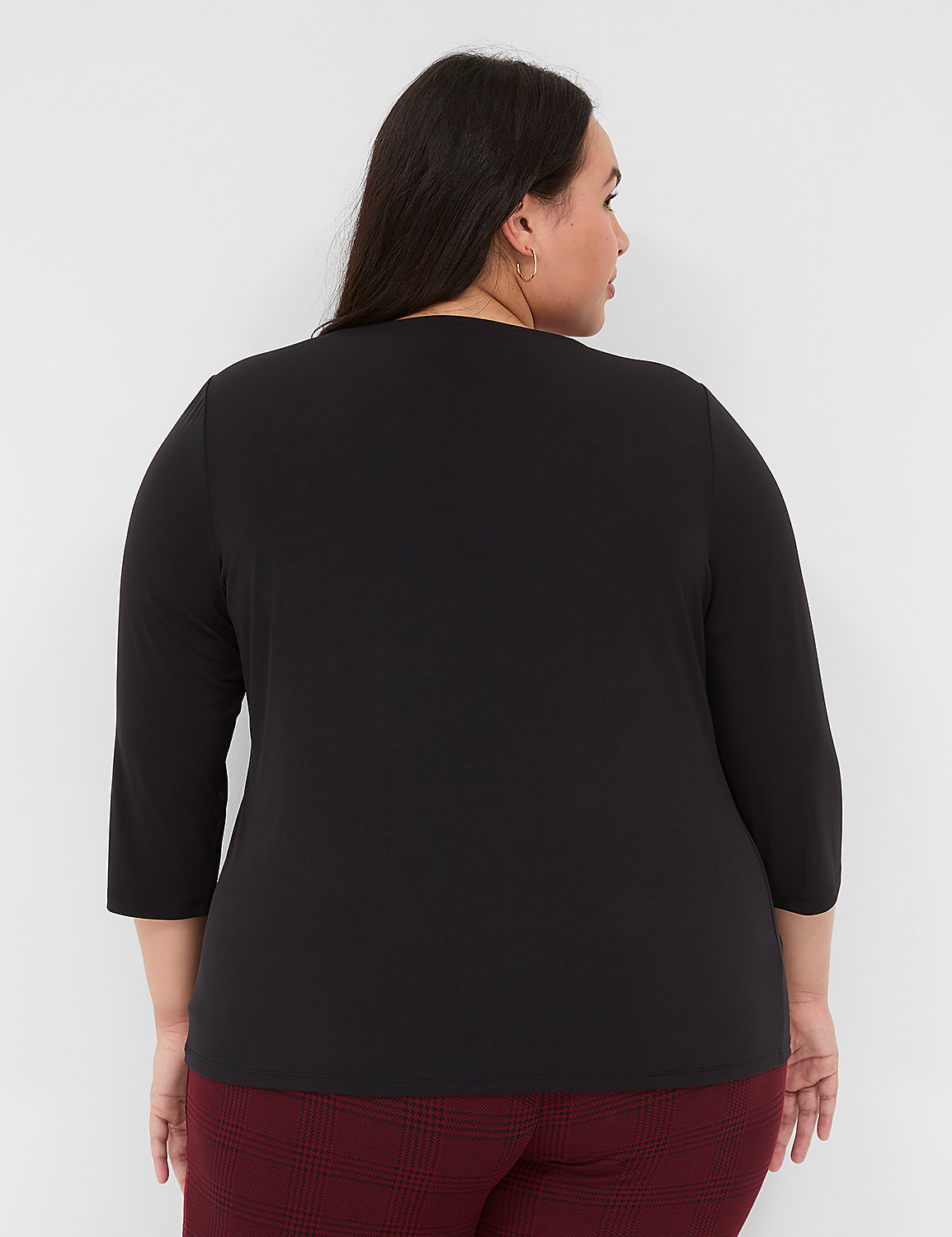 Swing 3/4-Sleeve Pleat-Front Top Product Image 2