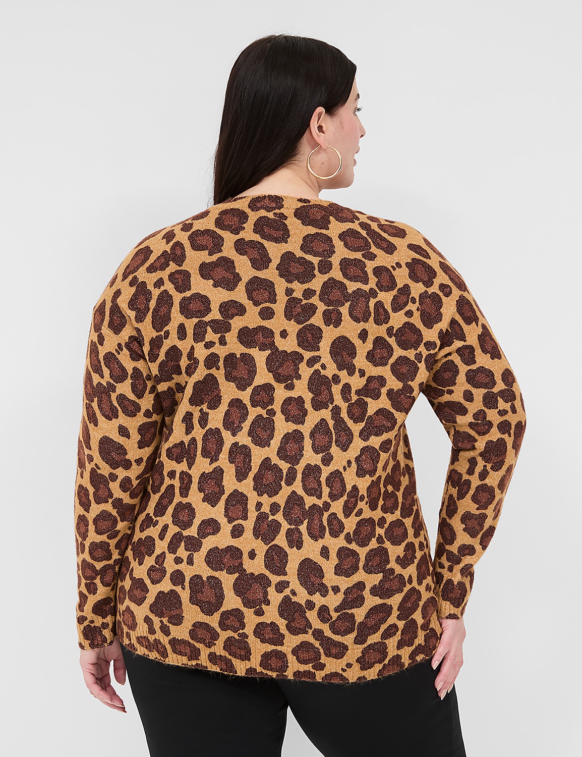 Crew-Neck Animal Printed Sweater Product Image 2