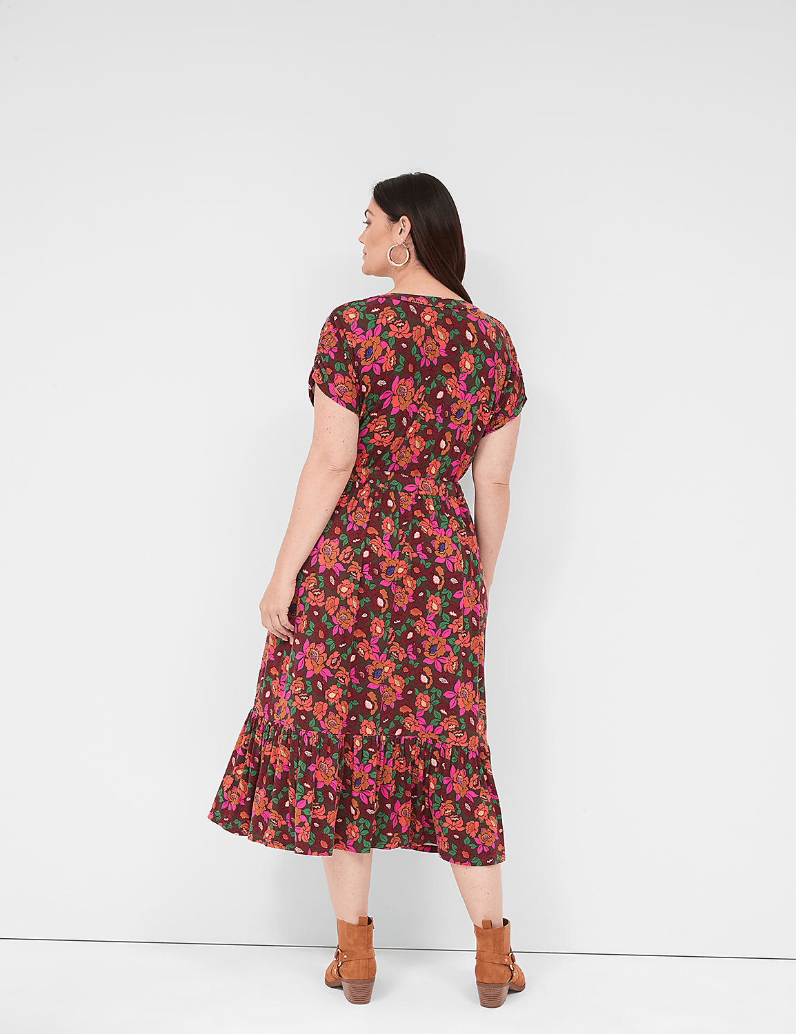 Shirred-Shoulder Tie-Waist Jersey Midi Dress Product Image 2