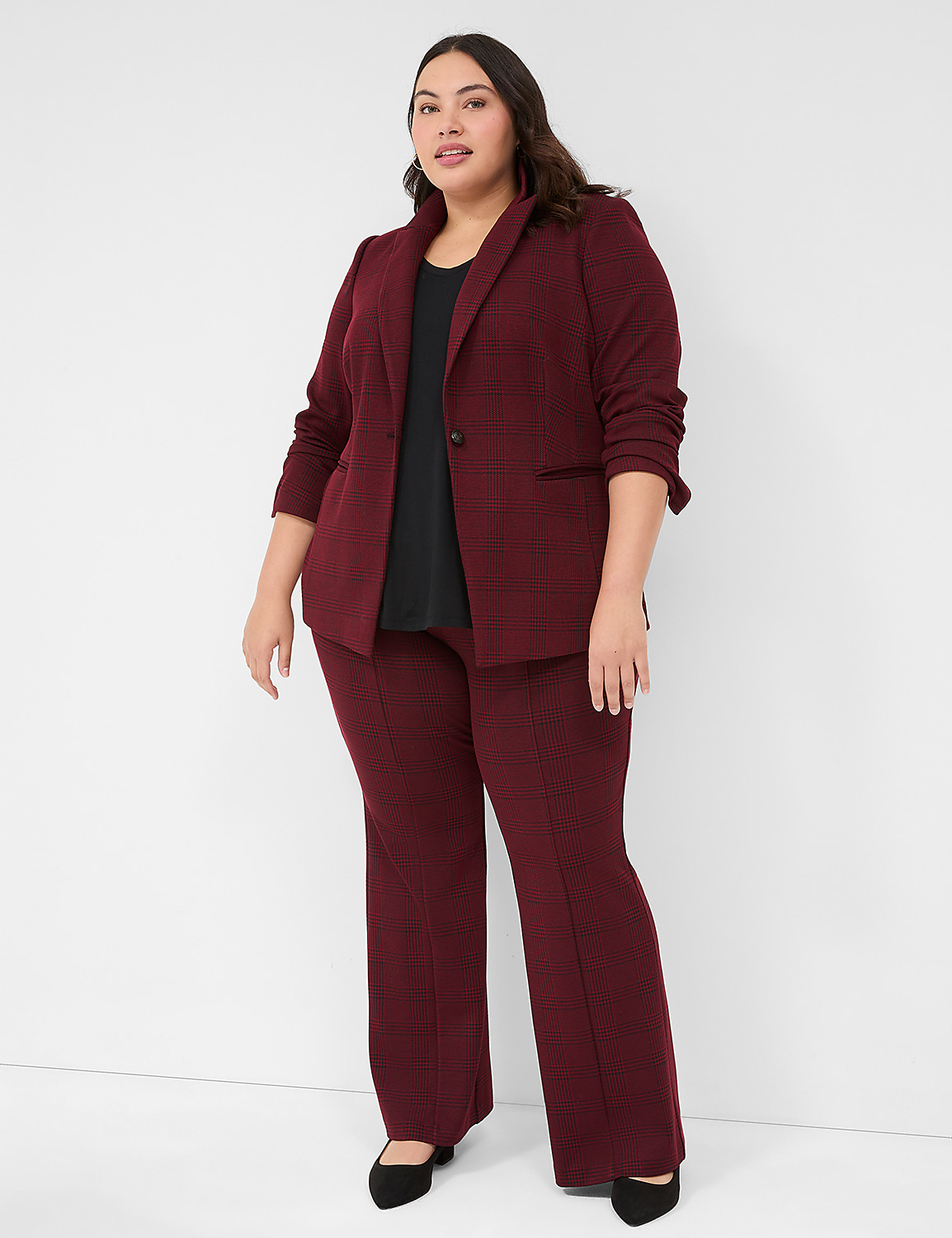 Ponte Single-Button Blazer Product Image 3