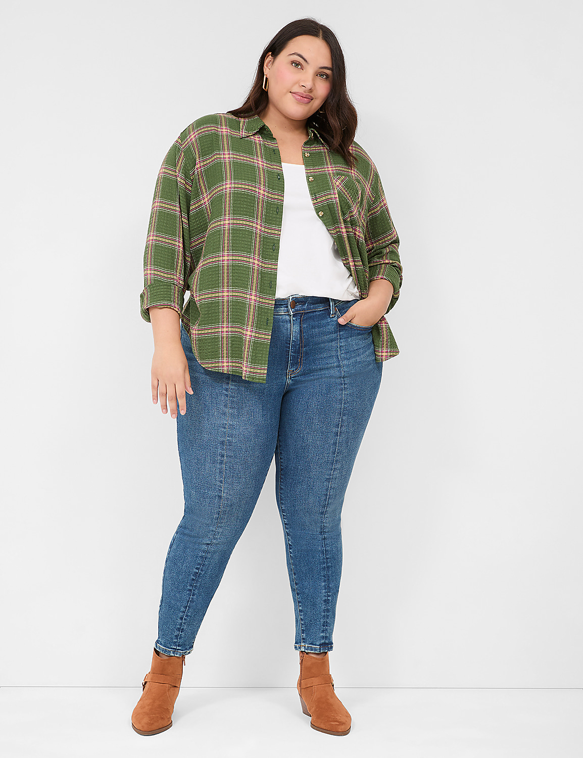 Classic Long Sleeve Button Down Cri | LaneBryant