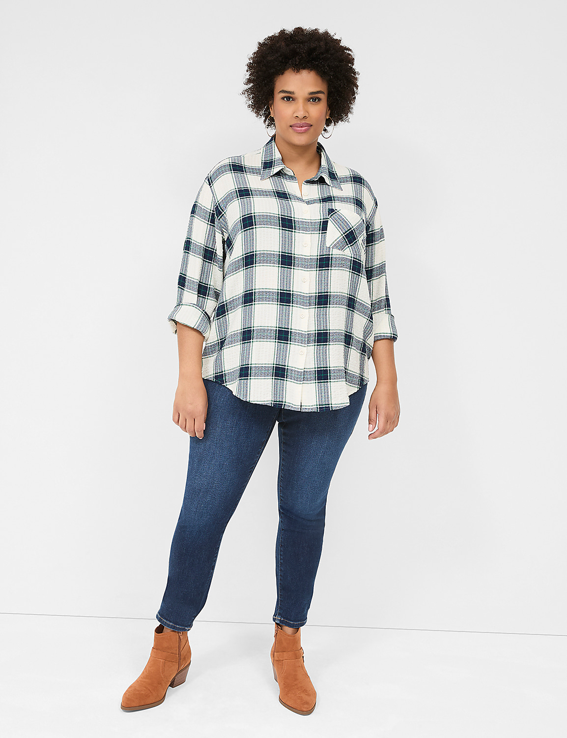 Classic Long Sleeve Button Down Cri | LaneBryant