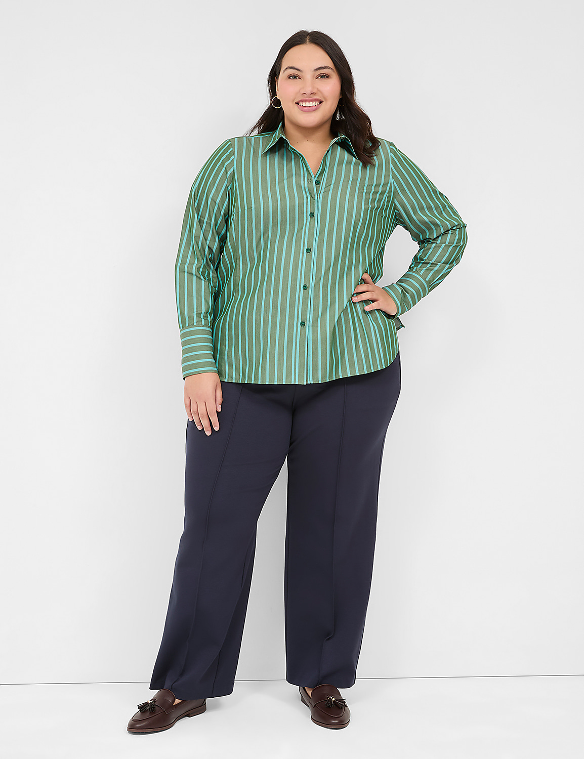 Pull-On Textured Ponte Straight Leg Pant Product Image 3