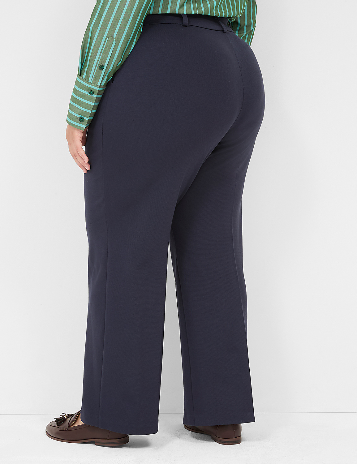 Pull-On Textured Ponte Straight Leg Pant Product Image 2