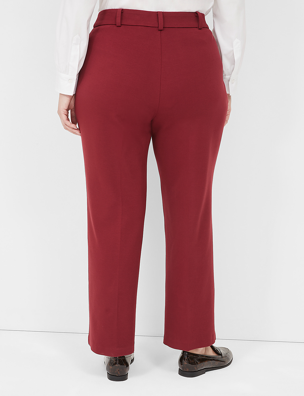 Pull-On Textured Ponte Straight Leg Pant Product Image 2