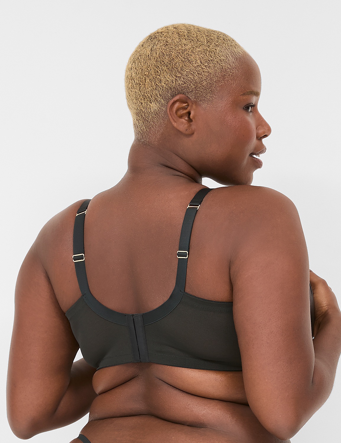 Faux-Leather Quarter Cup Bra Product Image 3