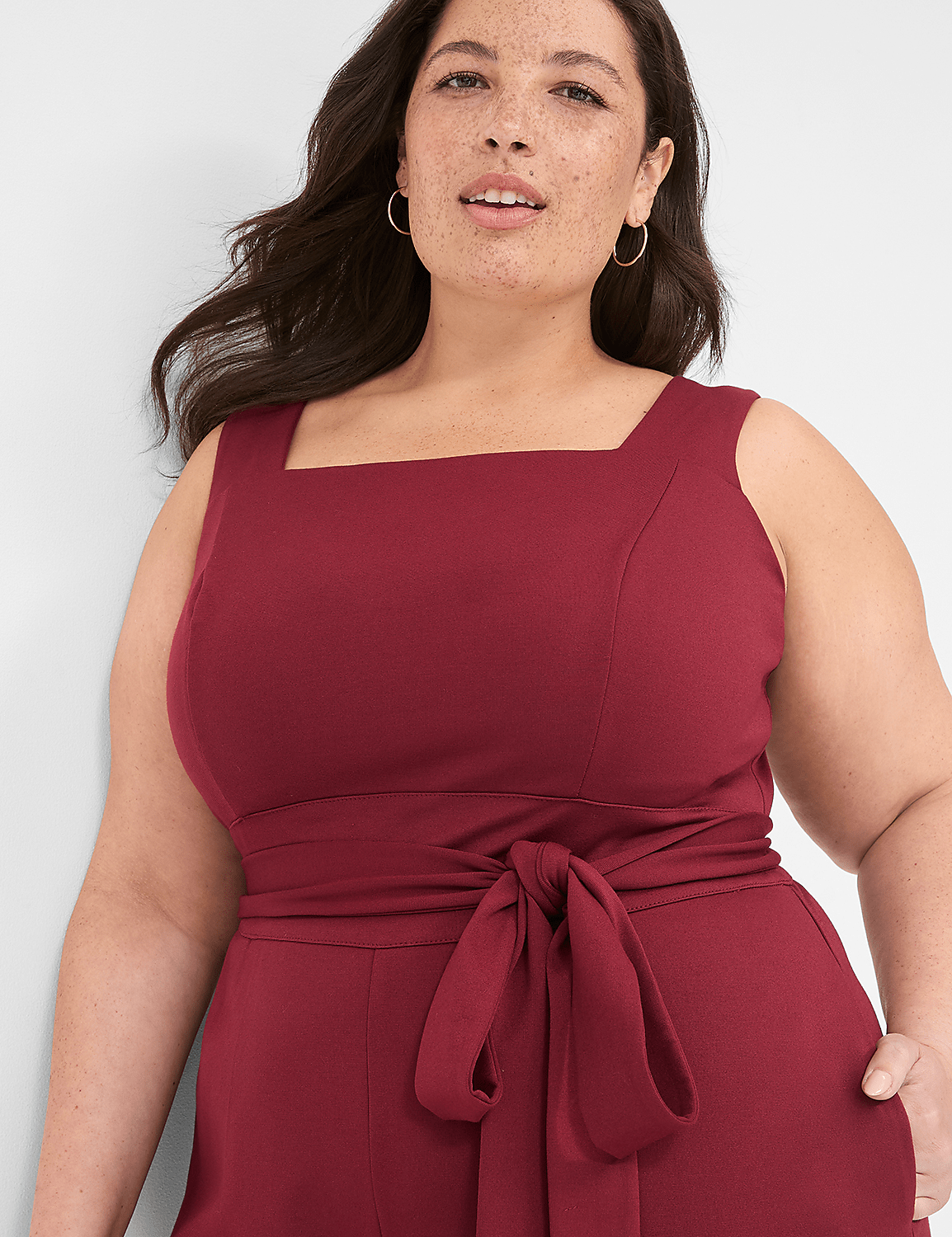 Ponte Tie-Waist Jumpsuit Product Image 3