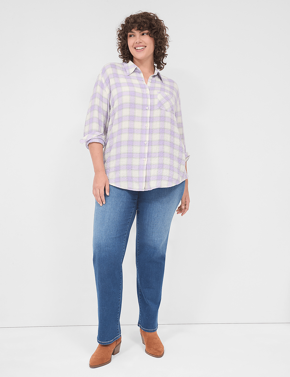Classic Long Sleeve Button Down Cri | LaneBryant