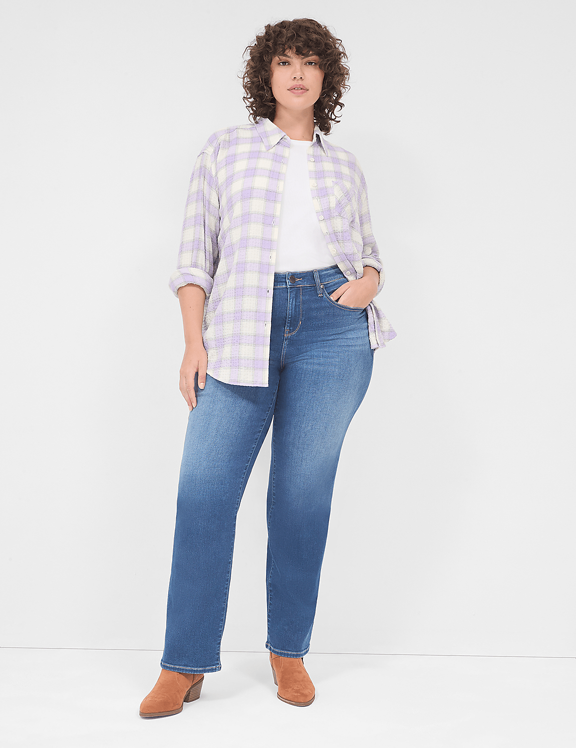 Classic Long Sleeve Button Down Cri | LaneBryant