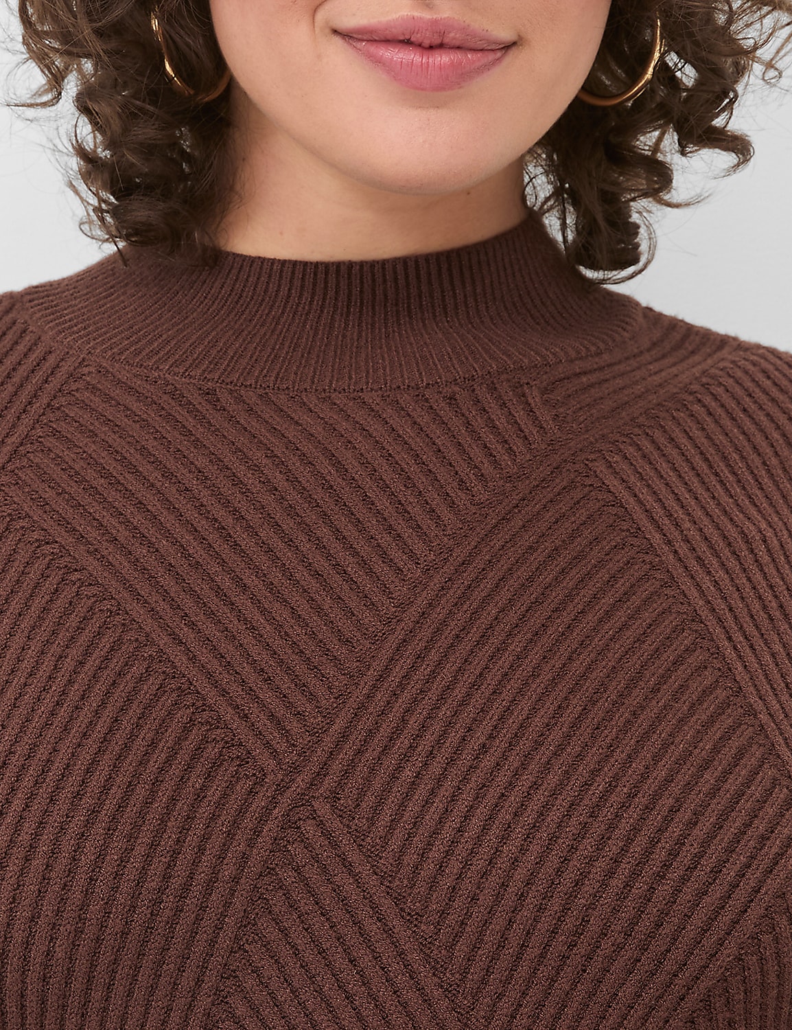 Turtleneck Diamond-Knit Sweater Dress Product Image 4