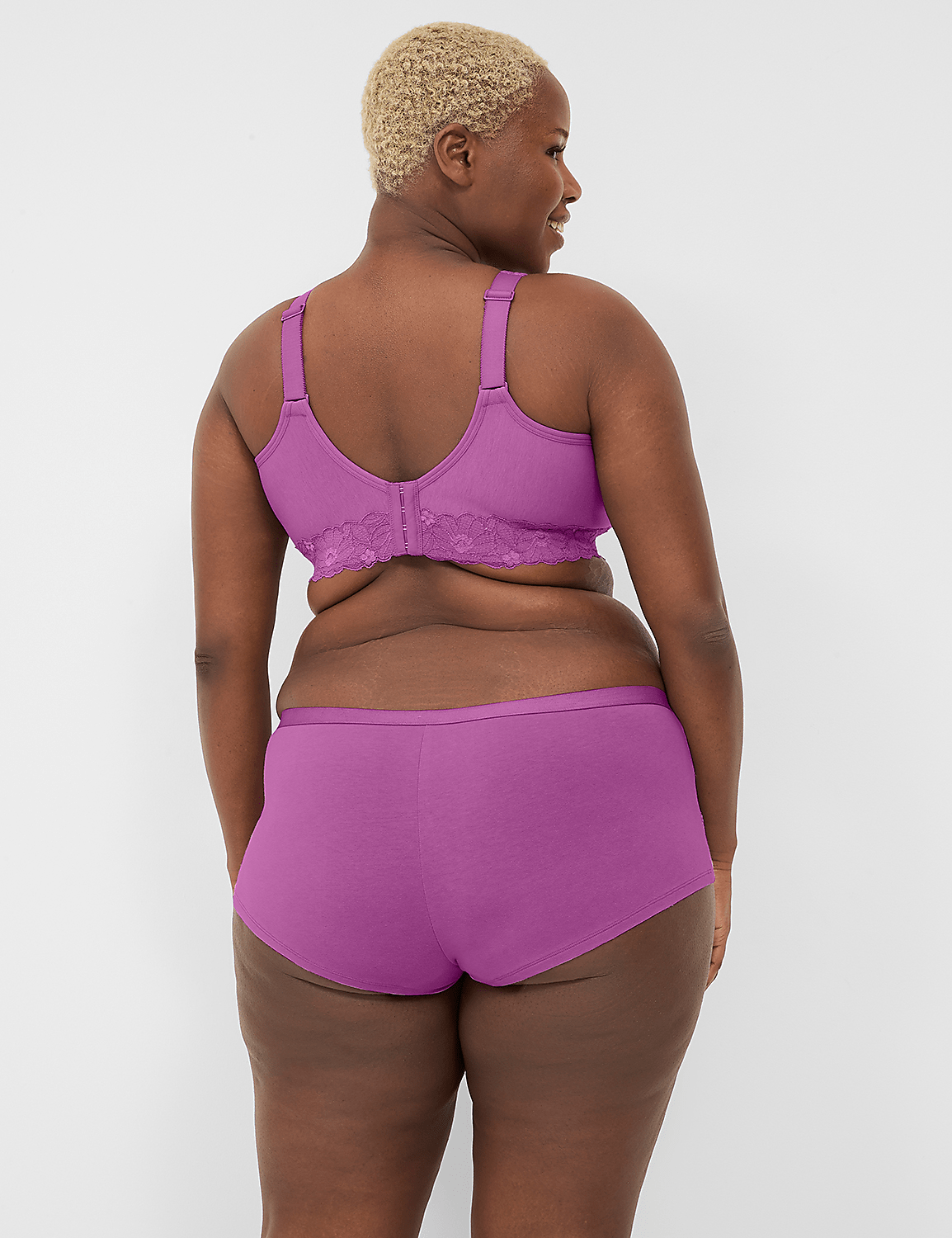 Cotton Boyshort Panty With Lace Trim - thumbnail 4