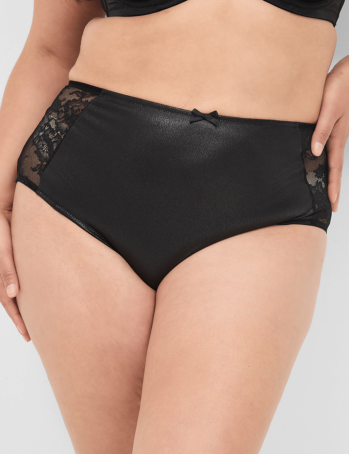 Faux-Leather Garter Panty Product Image 4