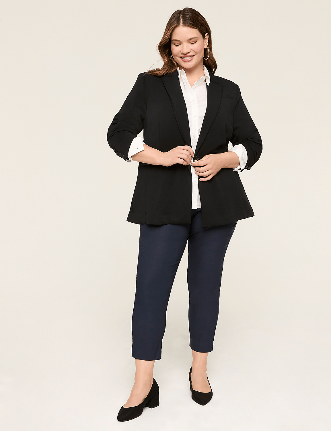Button-Front No-Peek Girlfriend Shirt Product Image 5
