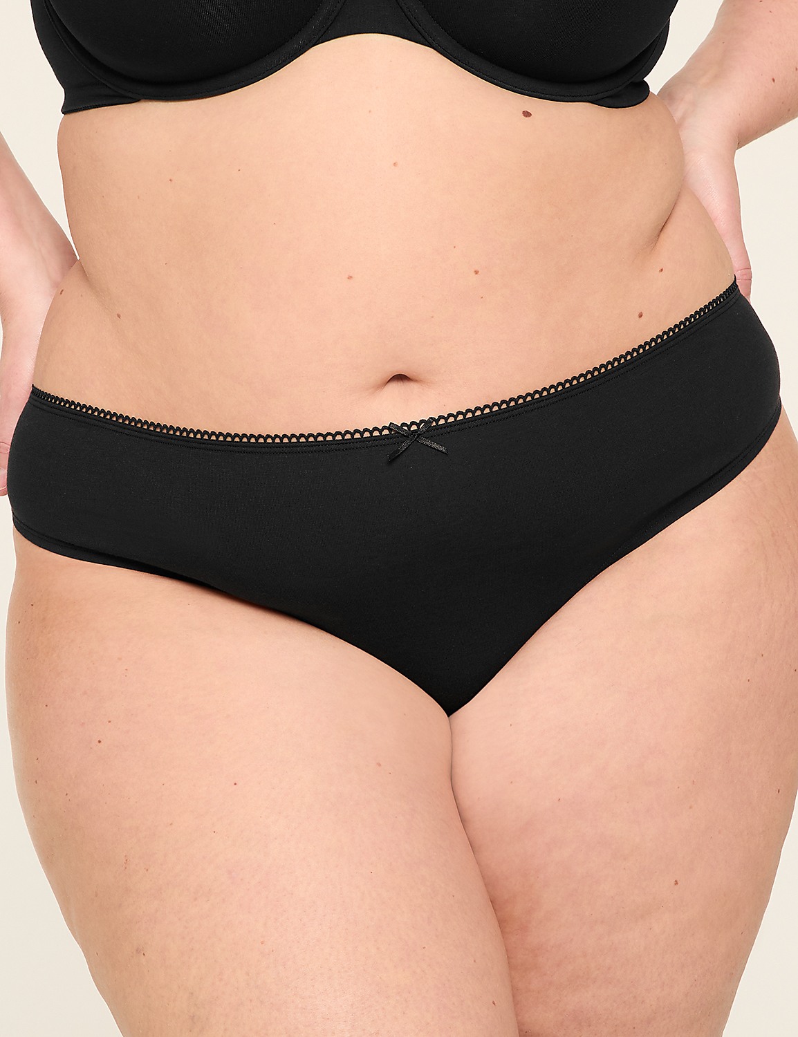 Cotton Thong Panty With Lace Back Product Image 1