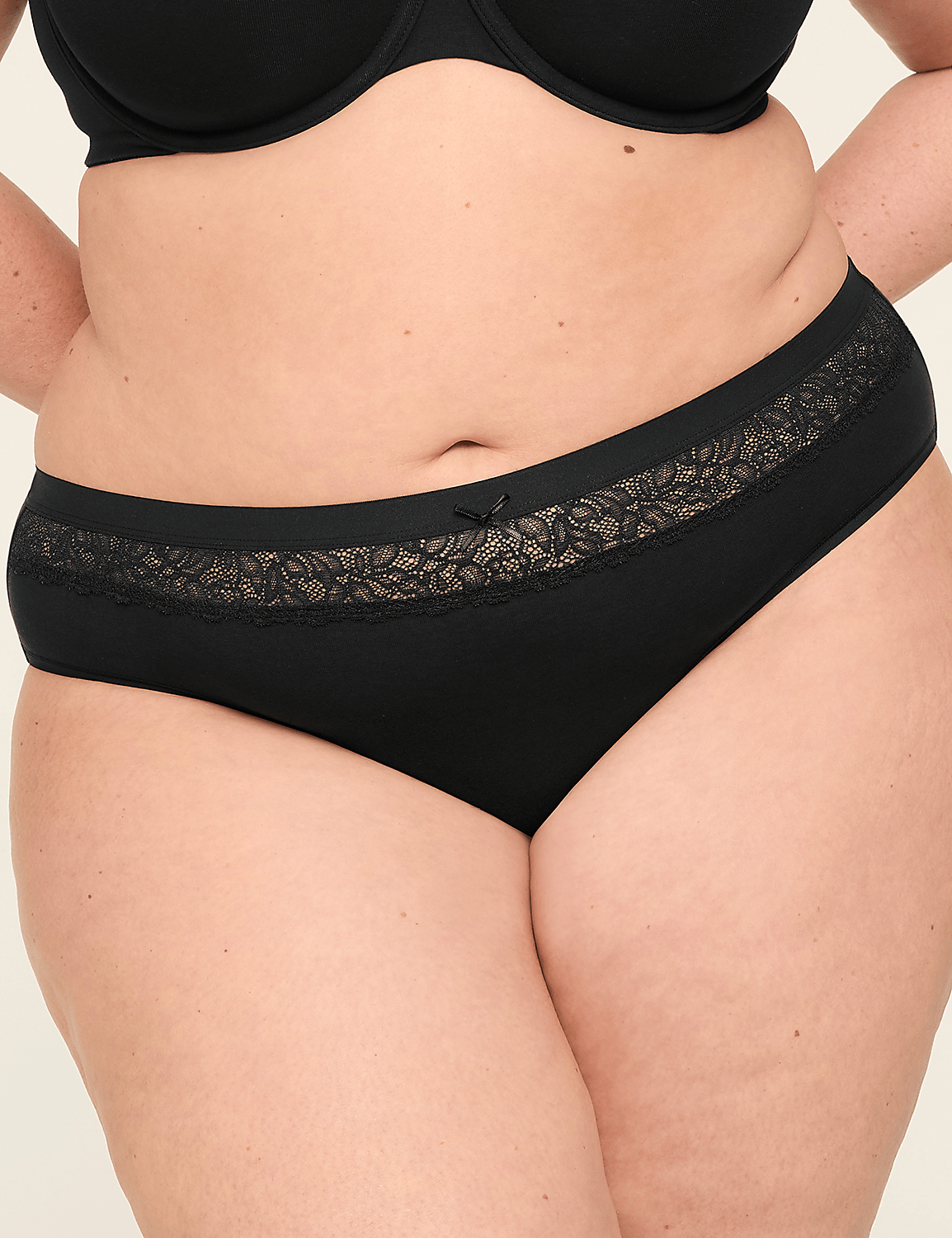 Cotton Hipster Panty With Lace Waist Product Image 1