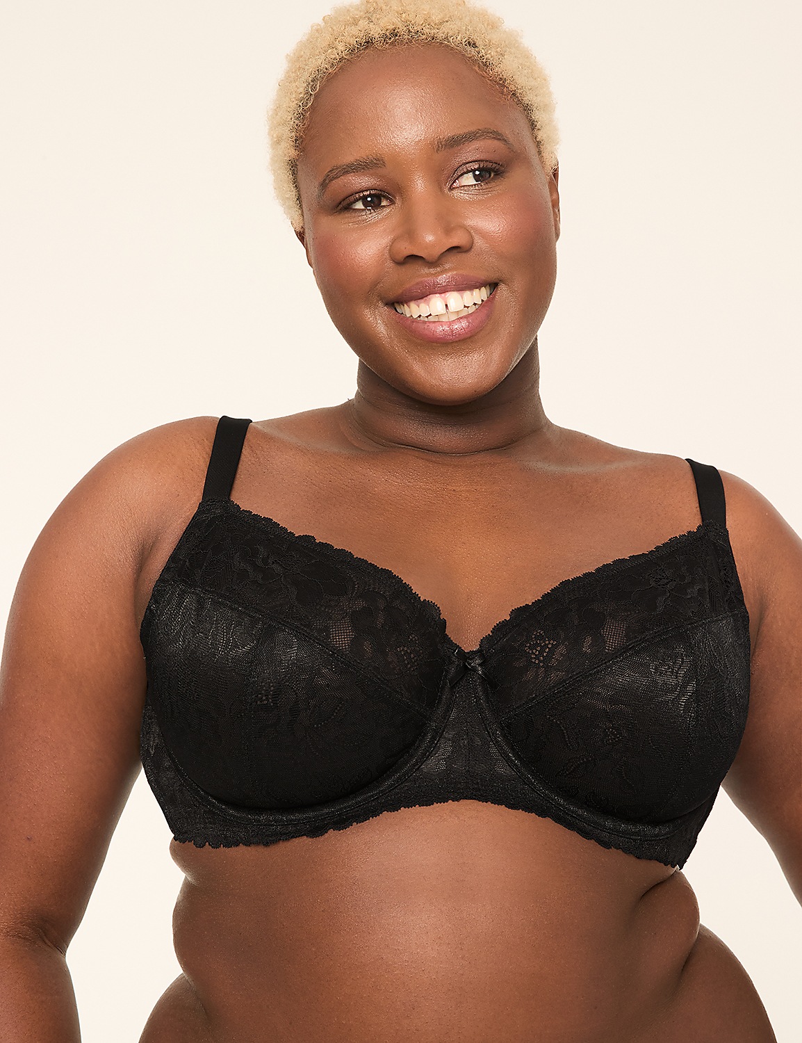 Unlined Balconette Bra with Lace Product Image 1