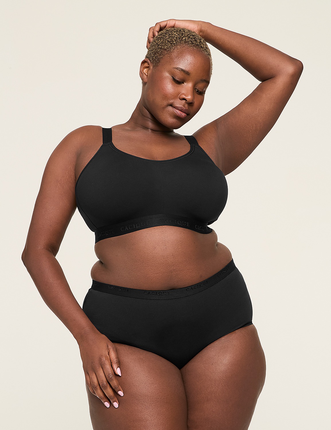 Cotton Scoop-Neck Lightly Lined No-Wire Bra Product Image 1